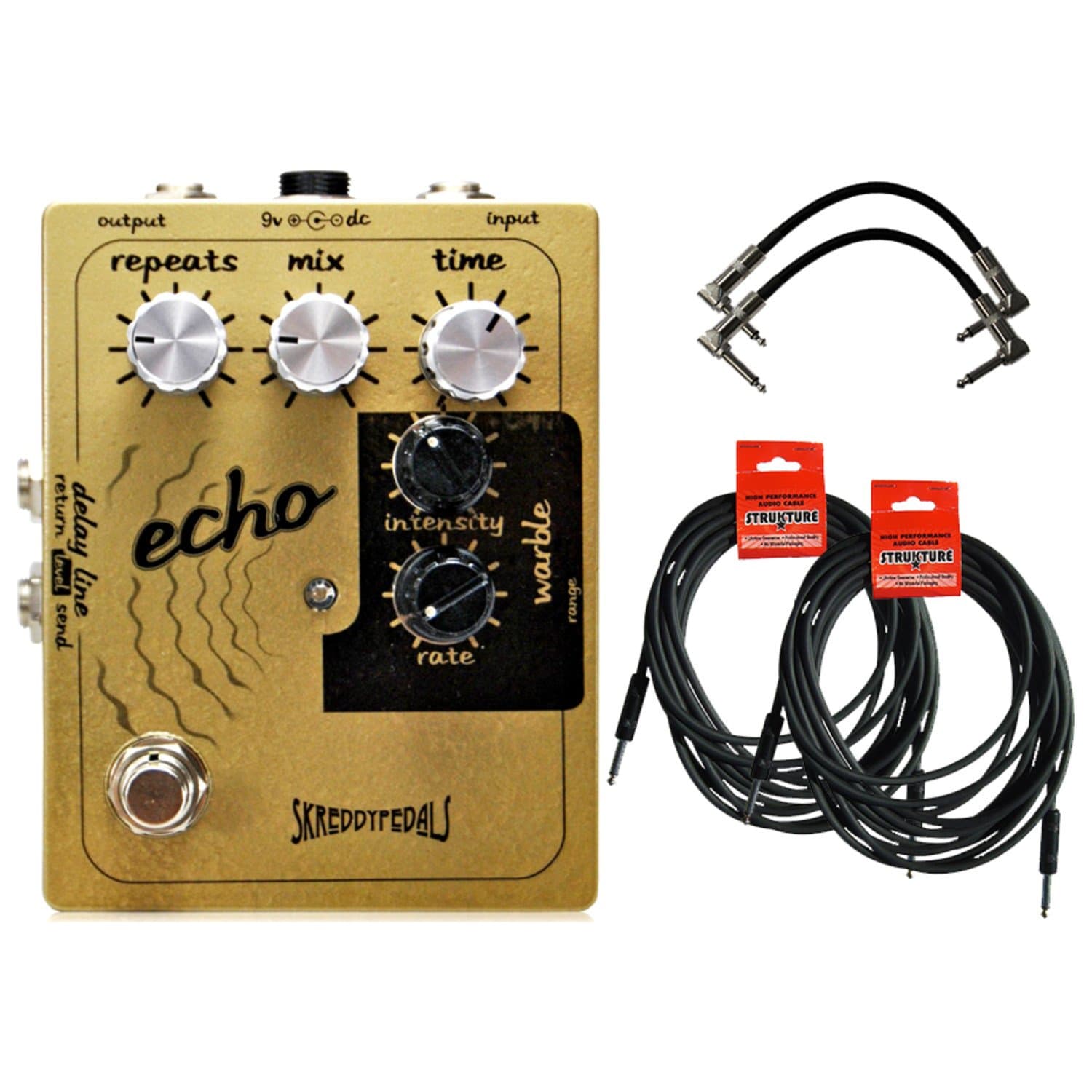 Echo Pedal w/ 4 Guitar Cables