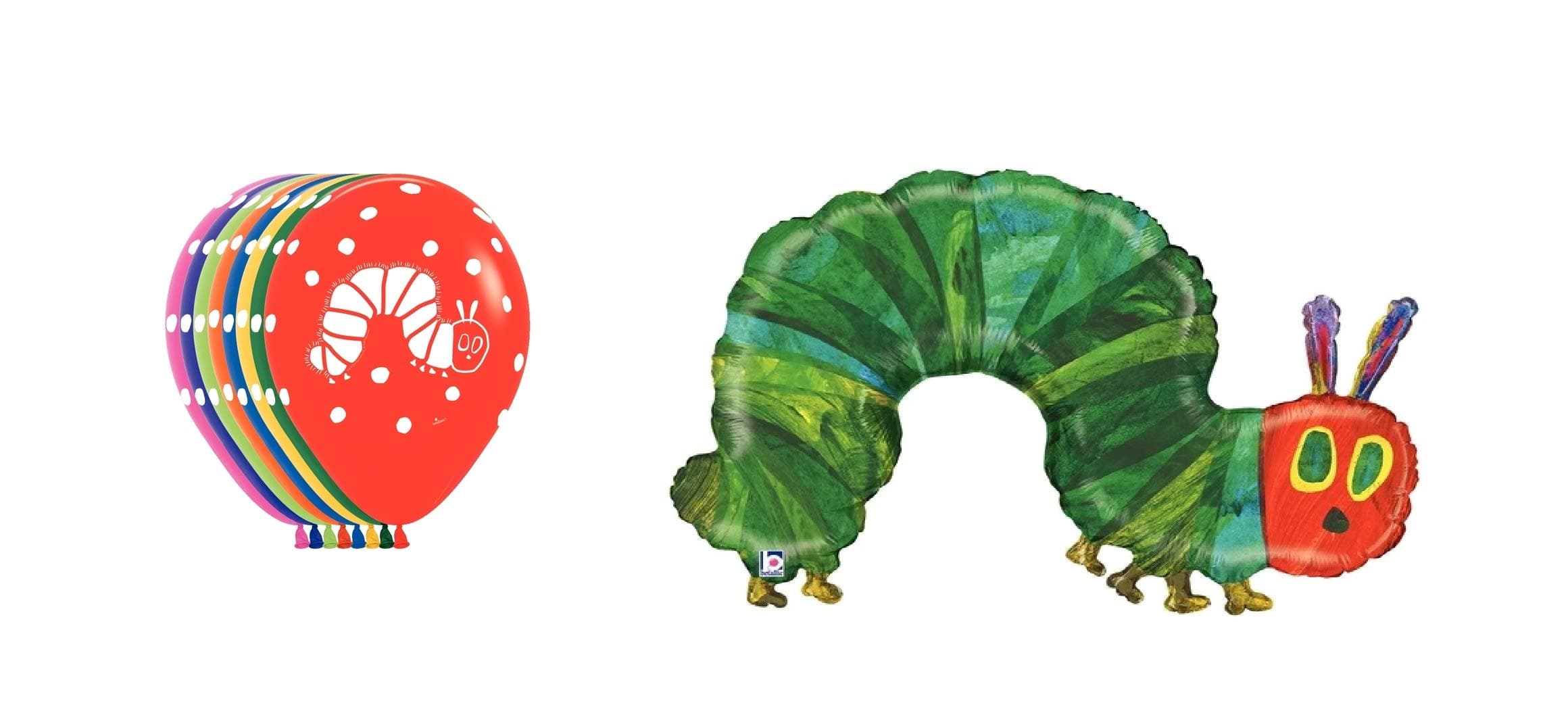 The Very Hungry Caterpillar Balloon Bundle: 43 Inch Foil and Ten 11 Inch Latex Balloons with Curling Ribbon