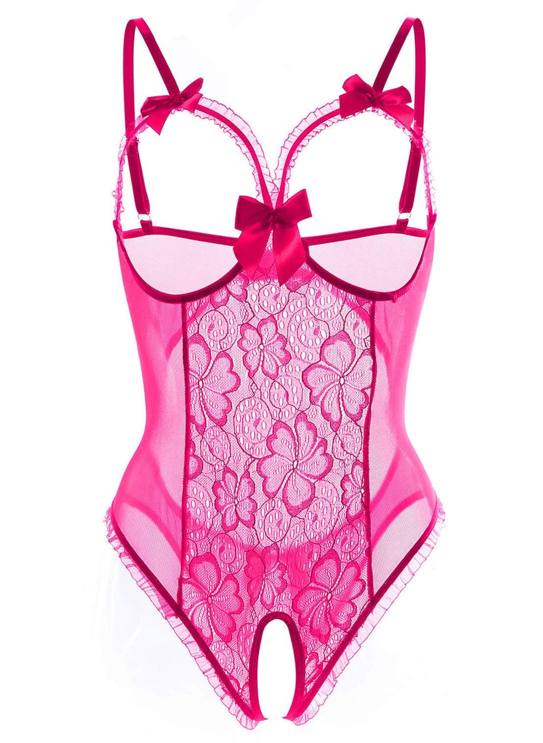 YinggeliWomen Sexy Teddy Lingerie One Piece Lace Babydoll Bodysuit Nightie Plus Size S-3XL