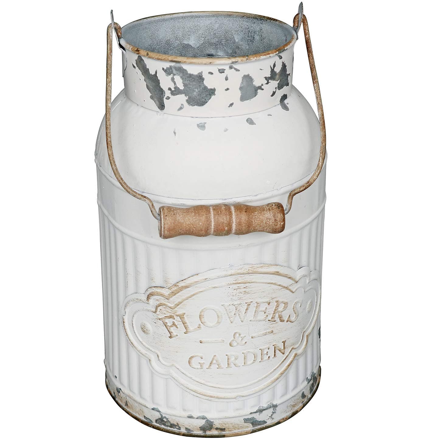 VANCORE Shabby Chic Metal Milk Jug Planter Metal Vases for Decor Rustic Flower Bucket Farmhouse Decorative Vases