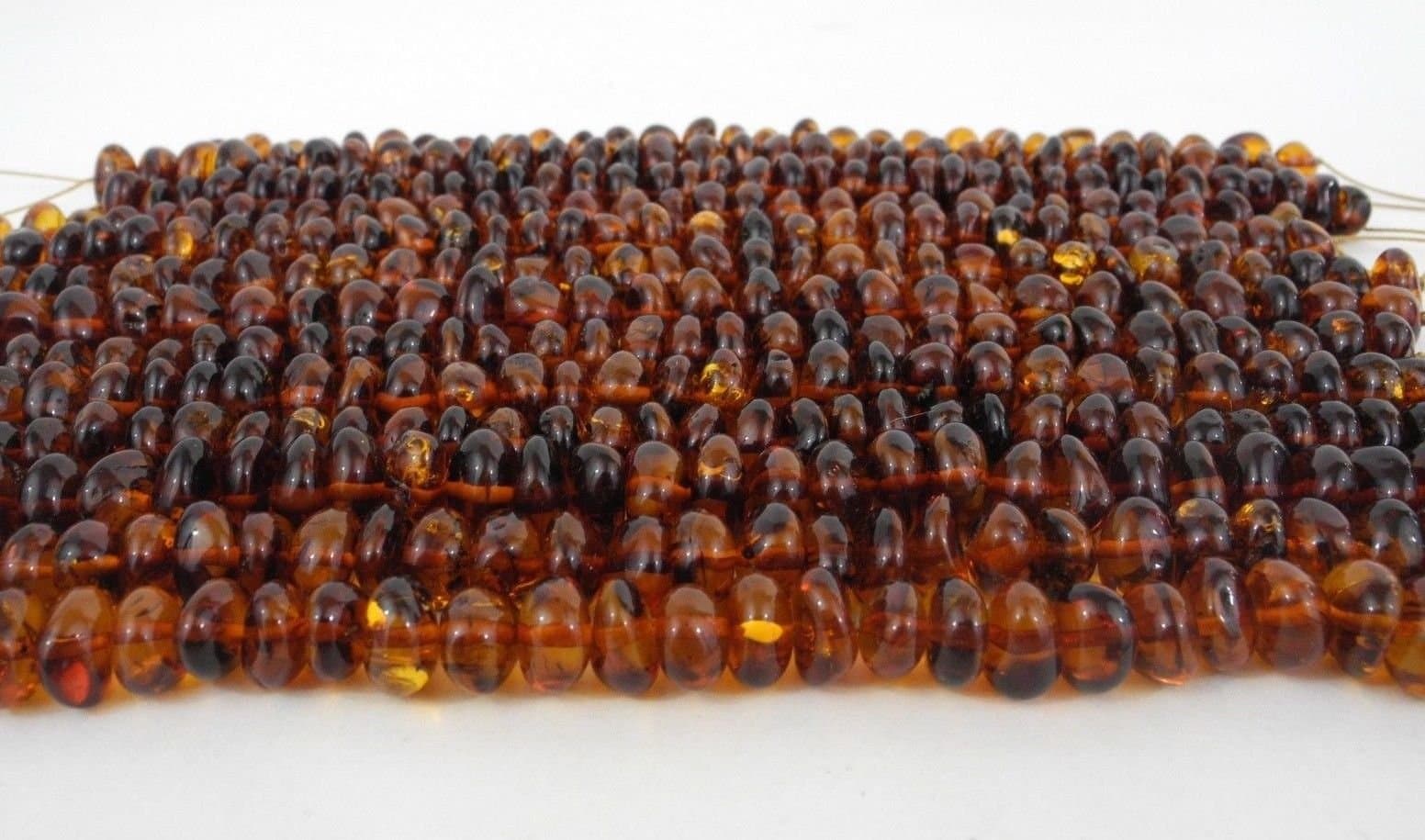 8" Natural Baltic Amber Beads Strands Baroque Nuggets Large Cognac Alluregem 58705