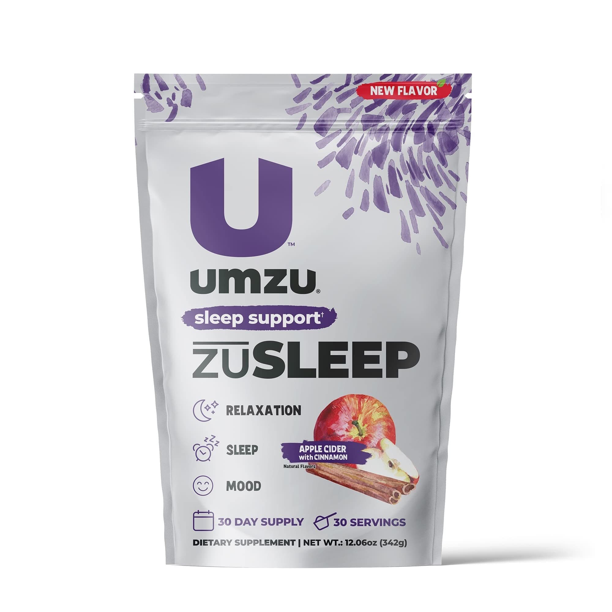UMZU ZuSleep Natural Sleep Aid | Non Melatonin Herbal Blend Ashwagandha Root Extract, L-Theanine & Magnesium | Restful Sleep, Relaxation & Refreshed Mornings (Cinnamon Apple Cider | 30 Day Supply)