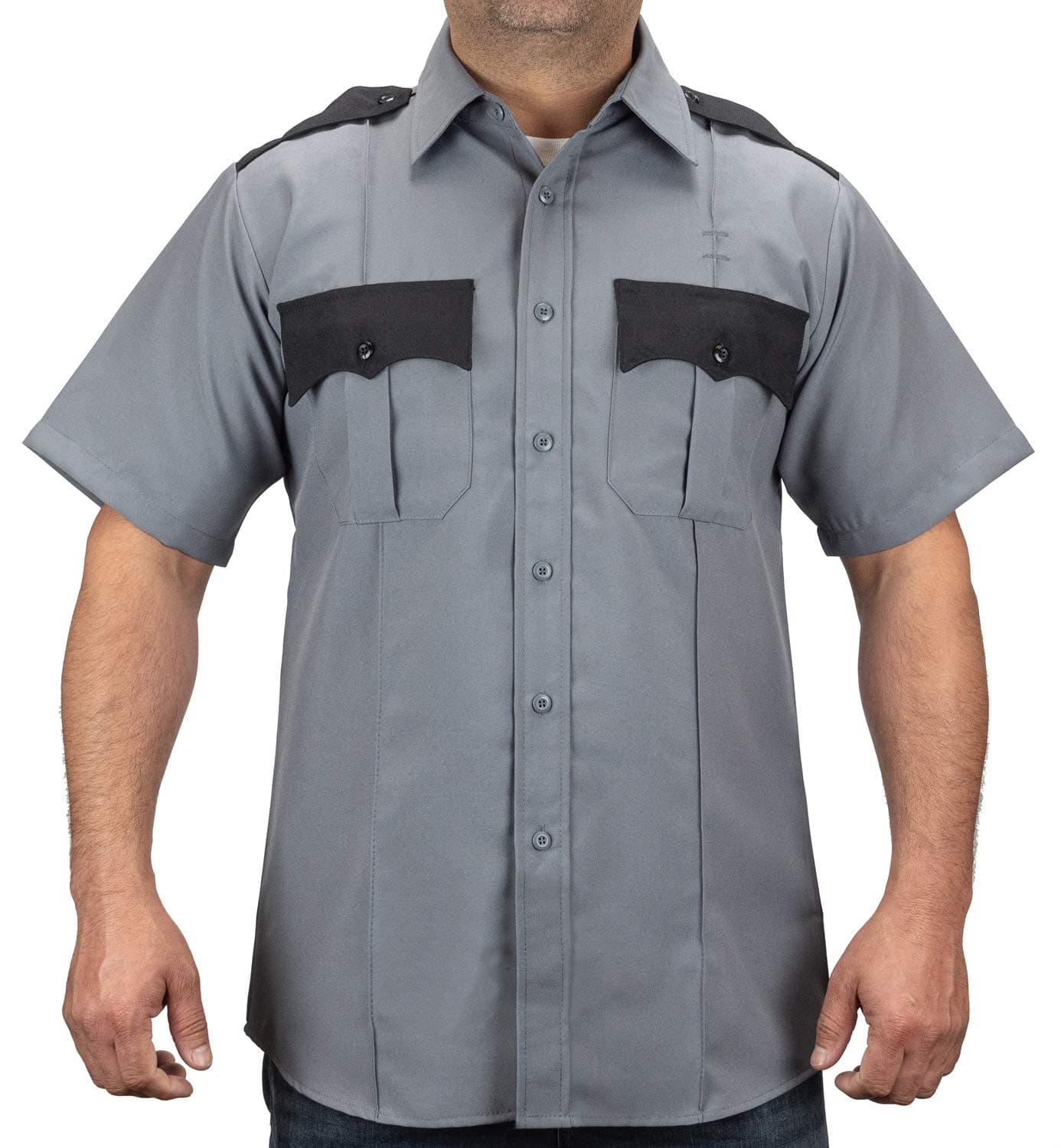 First Class 100% Polyester Two Tone Men's Uniform Shirt
