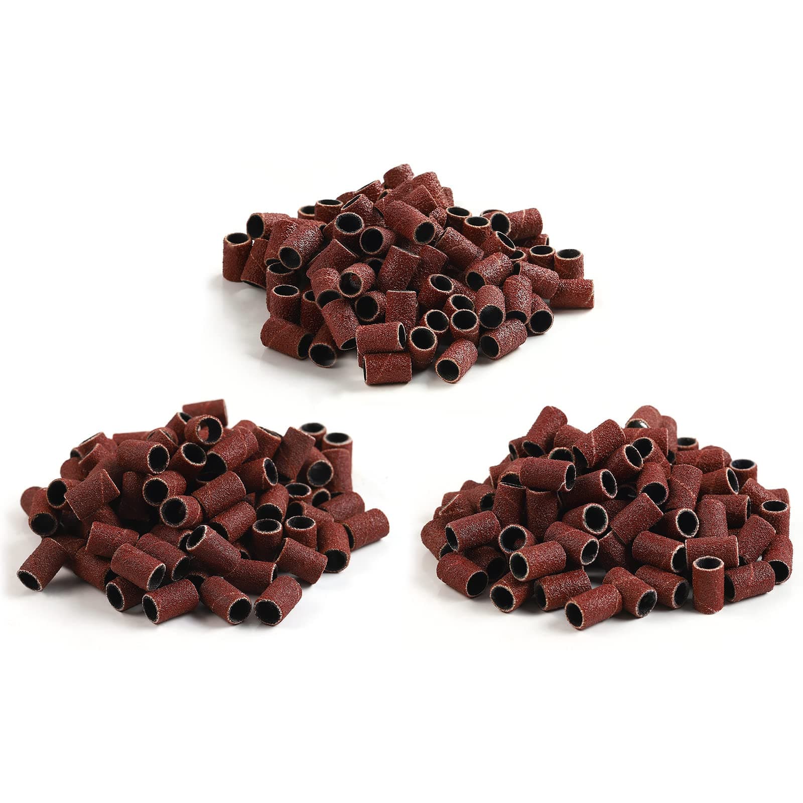 Shelloloh 300pcs Sanding Bands for Nail Drill Manicure Pedicure #80#120#180 Grit File Sanding Piece Set Professional Nail Sanding Bands bit Nail Art Tool