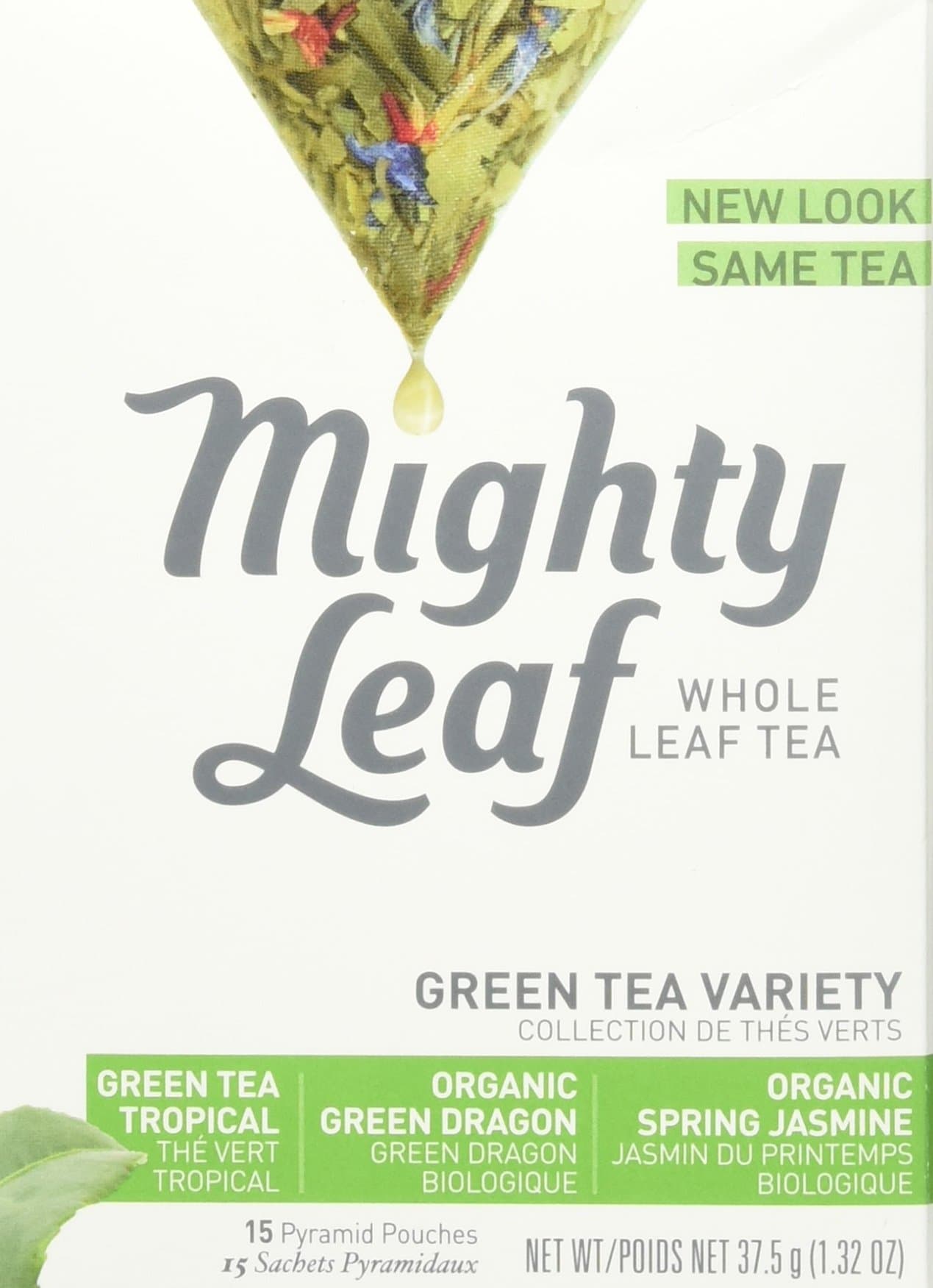 Mighty Leaf Tea Green Variety, 15 Count Whole Leaf Pouch, 1.32 oz (Packaging May vary)