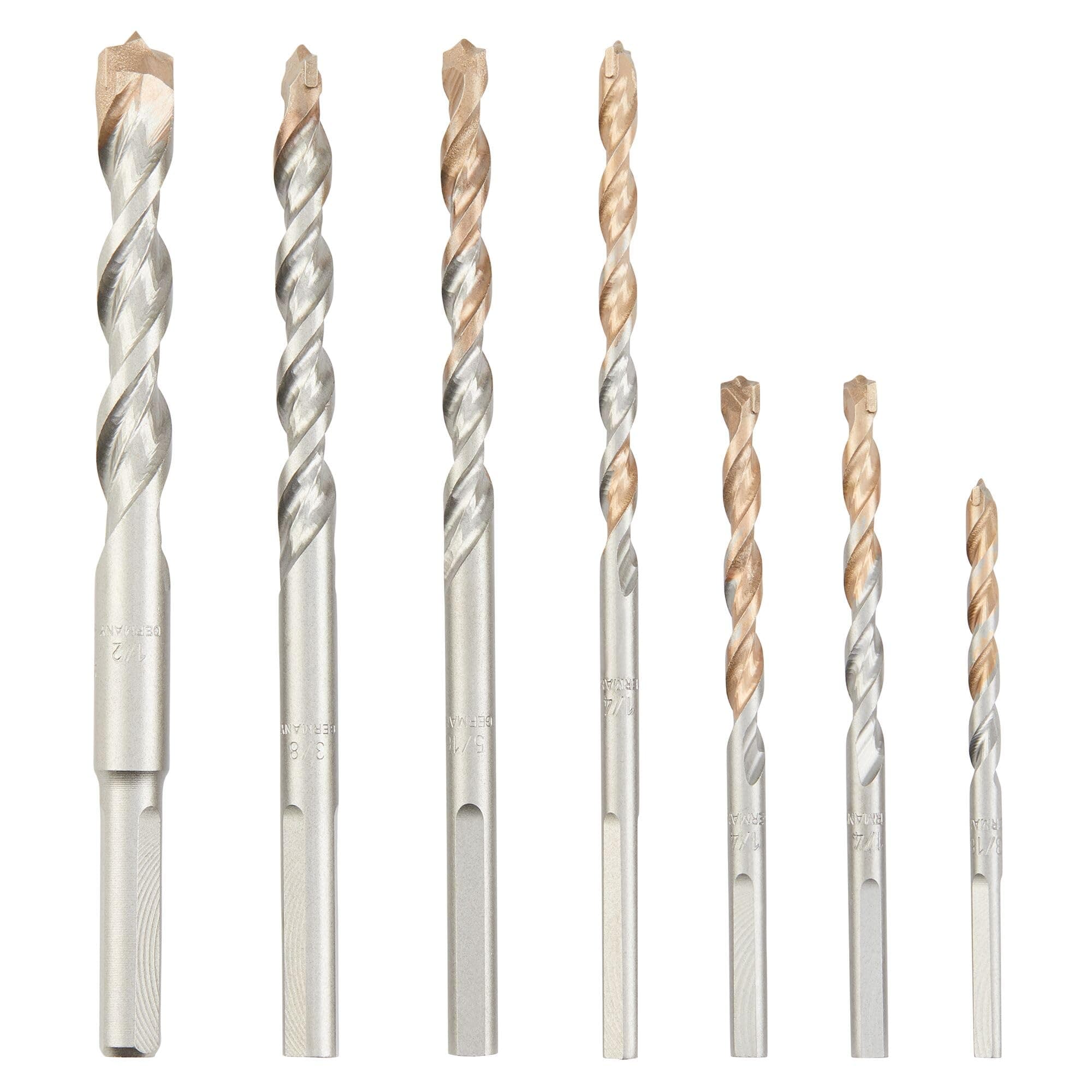 Masonry Drill Bit Set, Percussion, Concrete & Block, 7-Piece (DW5207)