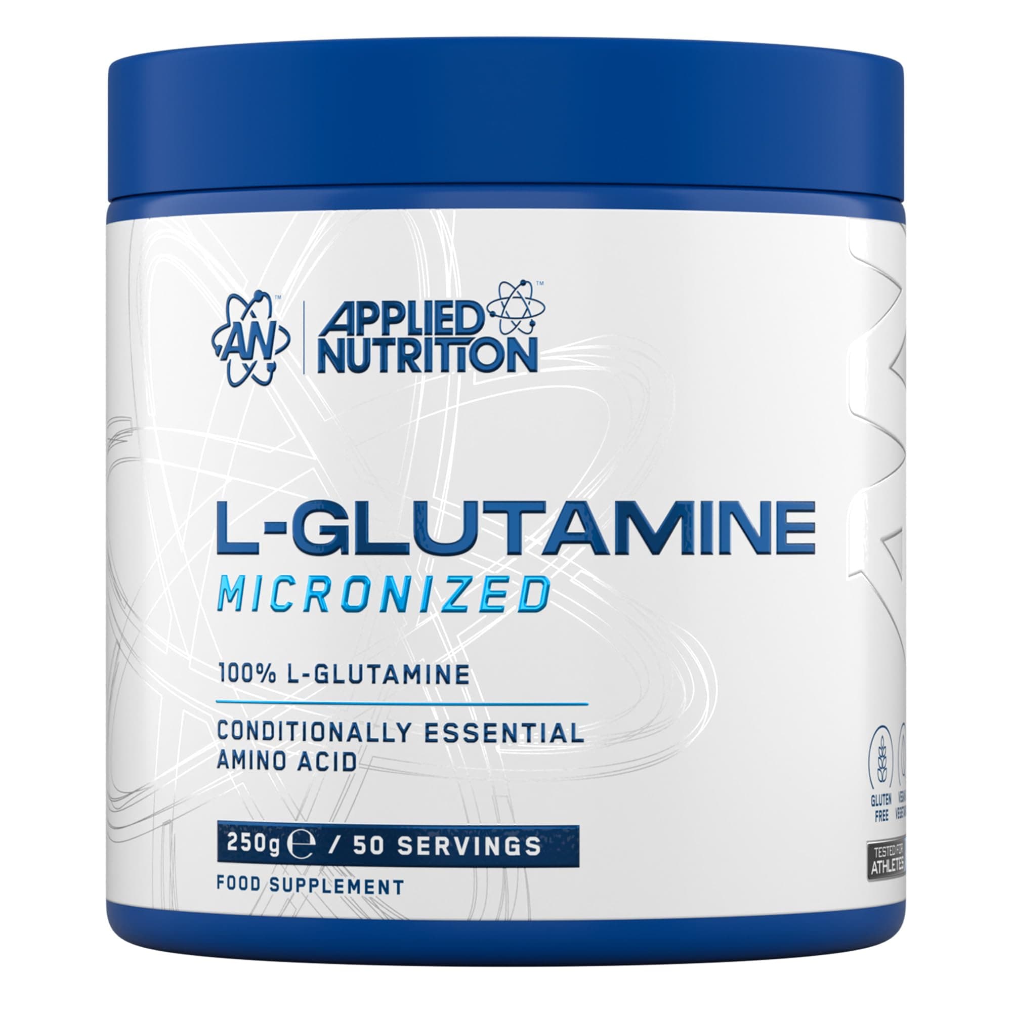 L Glutamine Powder - Amino Acid, Muscle Strength & Recovery, Boosts Immune System, Unflavoured (250g - 50 Servings)