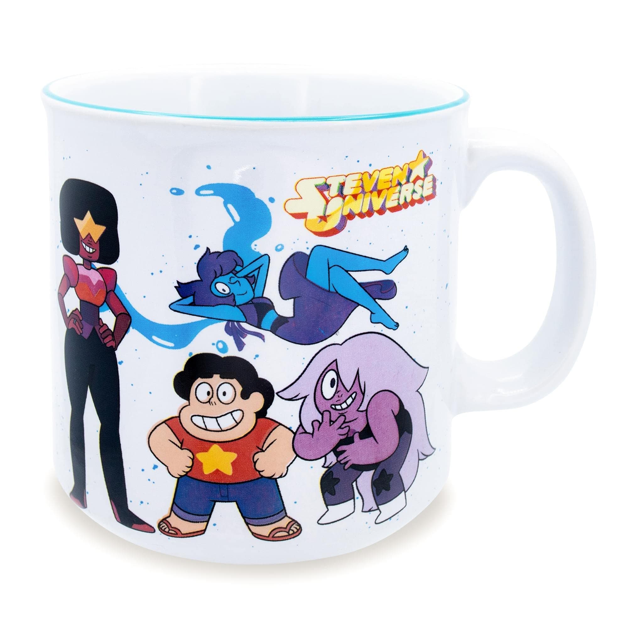 Steven Universe Crystal Gems Ceramic Camper Mug | Coffee Cup For Espresso | Holds 20 Ounces