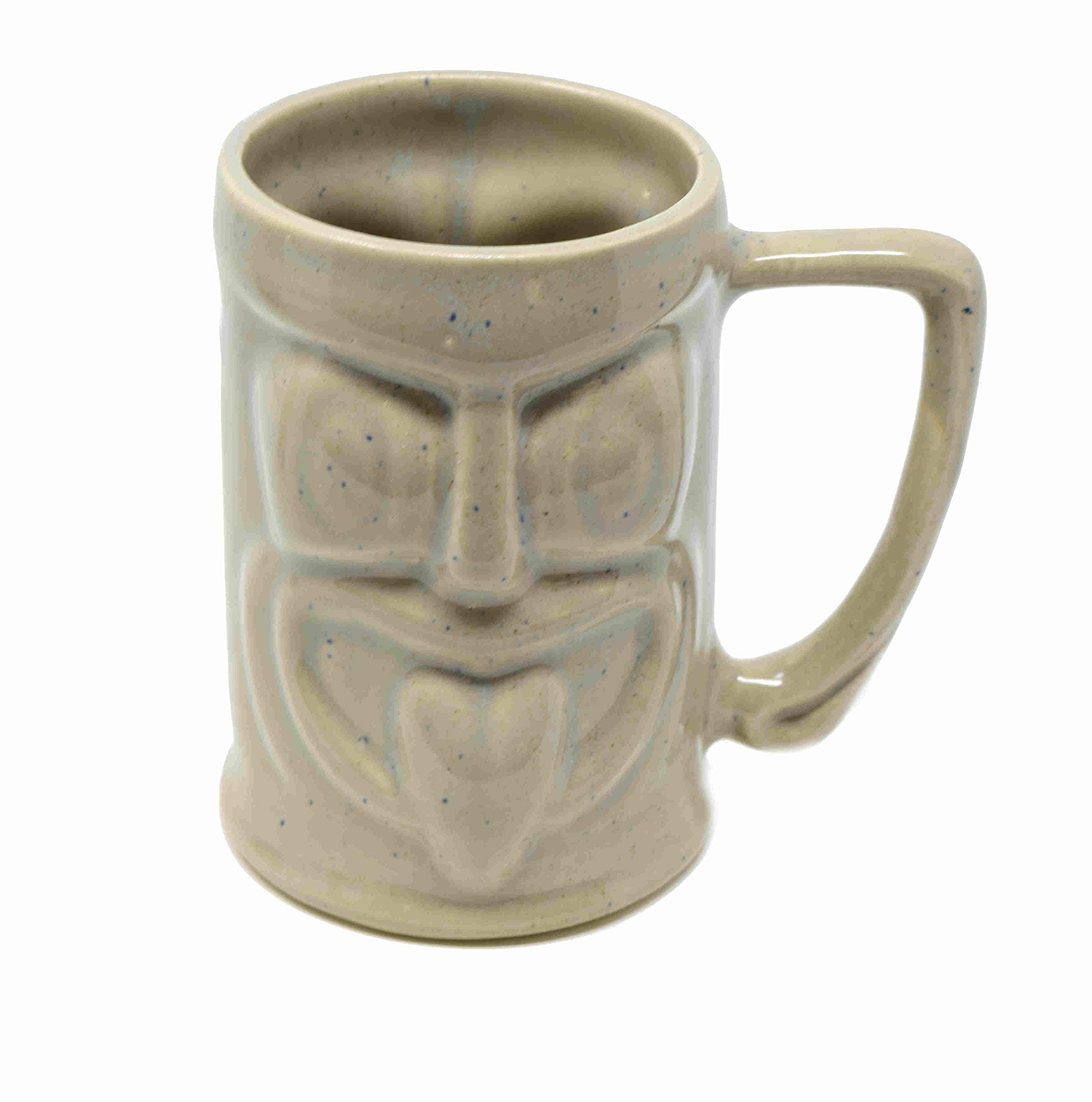 The Himalayan Goods Company - Cool Ceramic Tiki Mug Party Mugs Glasses, Beer Cocktail Hawaii, Island Mugs 375ml (Tan or Beige)
