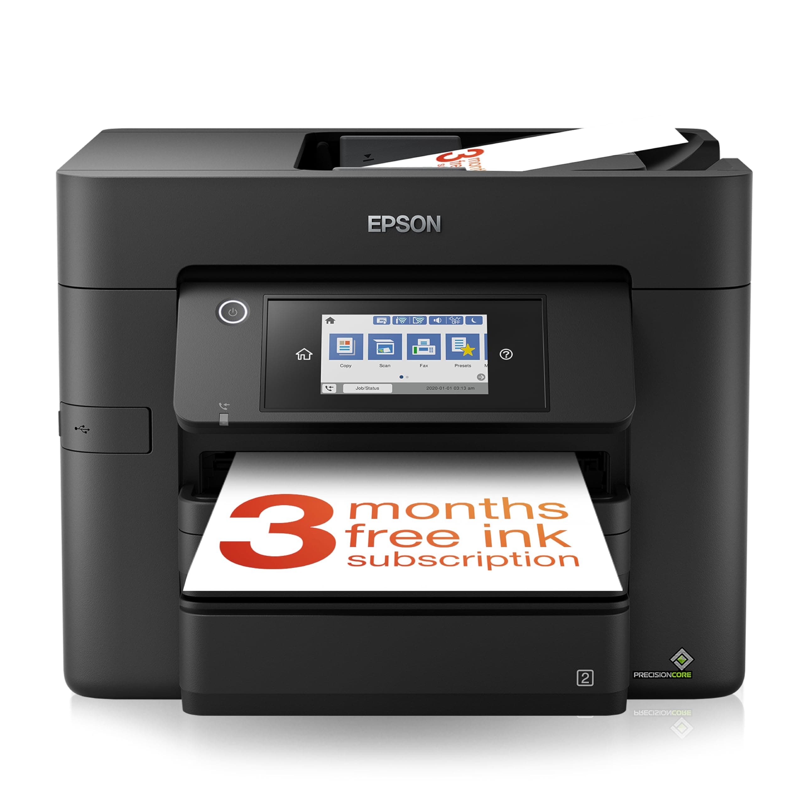 WorkForce WF-4830 All-in-One Wireless Colour Printer with Scanner, Copier, Fax, Ethernet, Wi-Fi Direct and ADF, Black