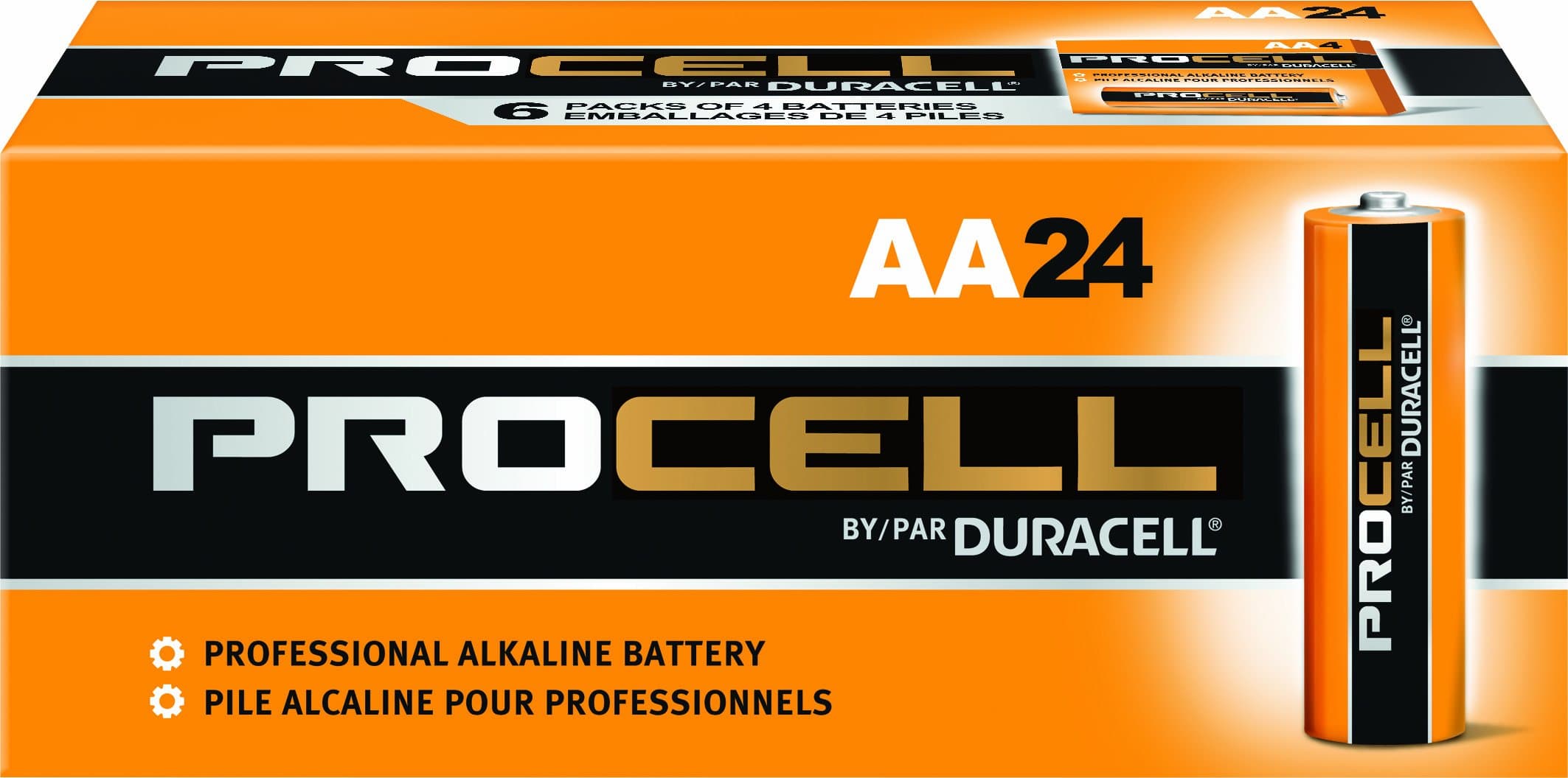 Procell Pc1500 AlkalineManganese Dioxide Battery Aa Size, 1.5V, 24 Count