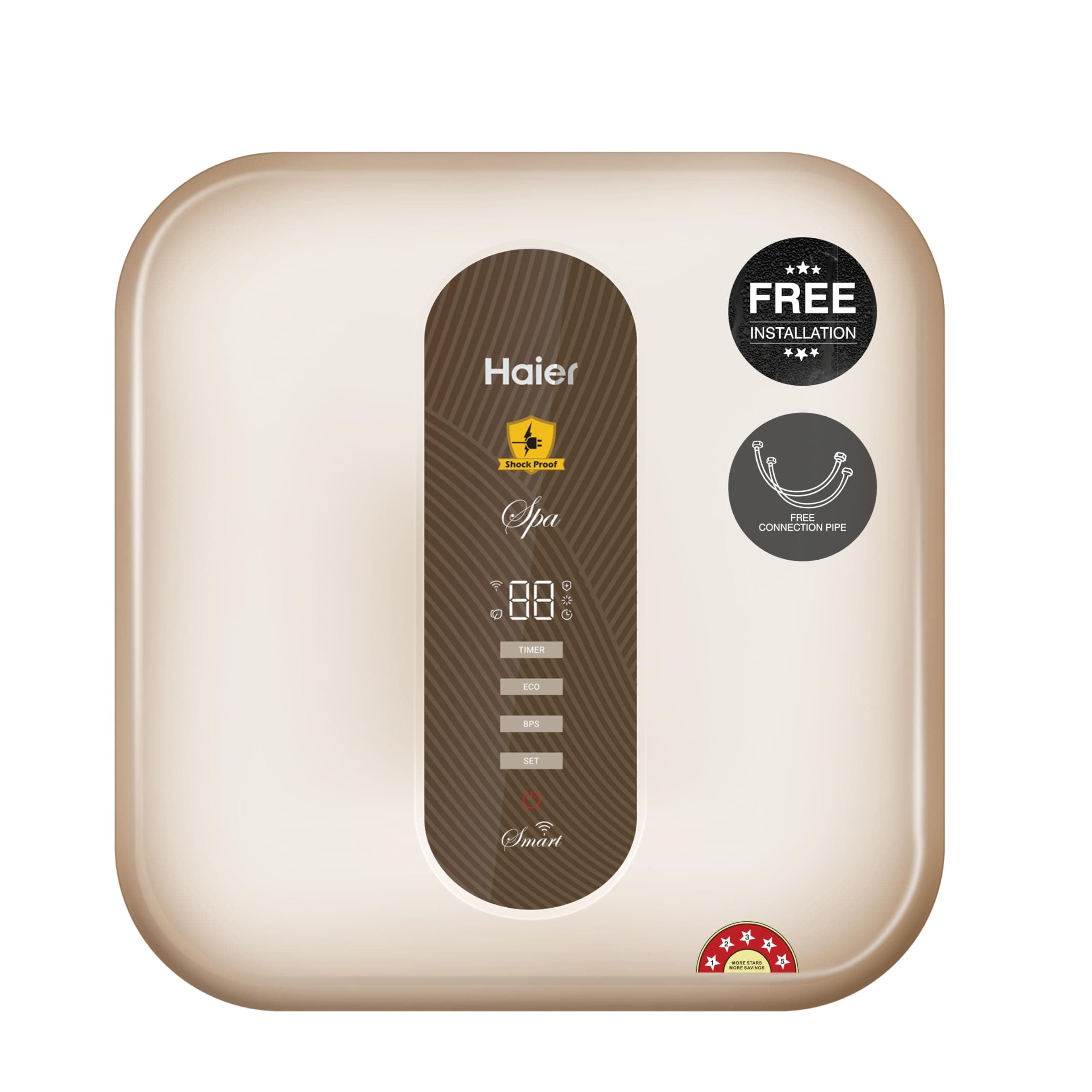 - SD WIFI Water Geyser 25 Litre 5 Star Rating Water Heater 25 Litre with Pipe| Free Installation| Shock Proof| BPS| Haier Smart APP| 7-Yr Tank Warranty| 11 Safety Levels