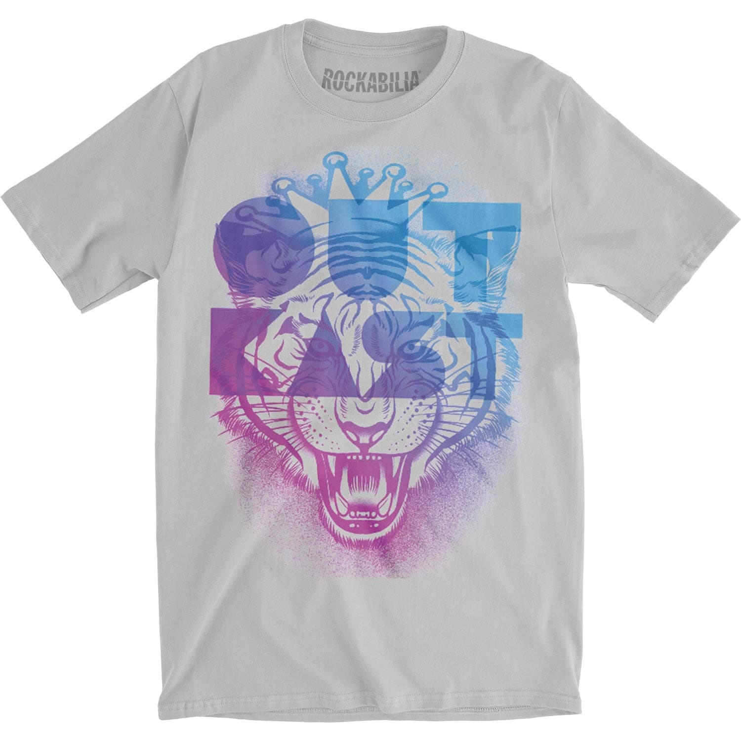 Outkast Men's Tiger Slim Fit T-shirt Medium Silver