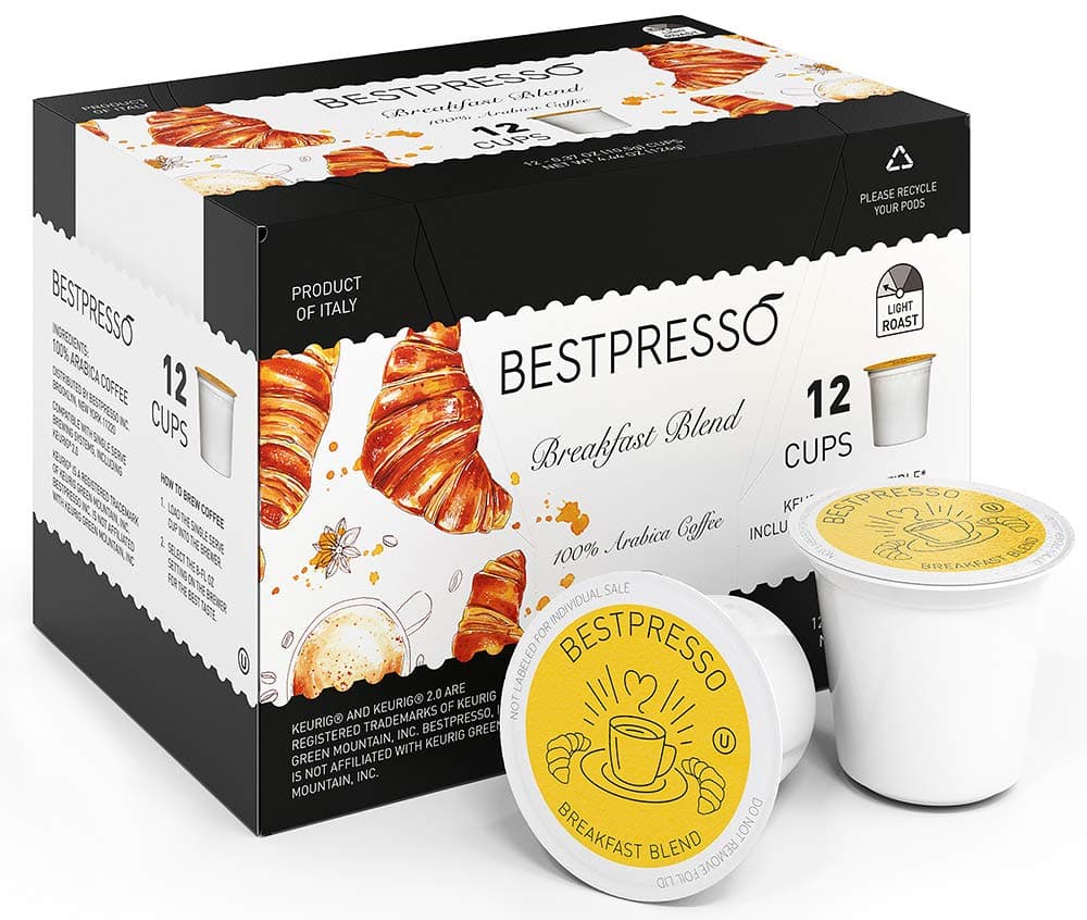 Coffee, Breakfast Blend Light Roast Single Serve K-Cup Pods, 96 Count (Compatible With 2.0 Keurig Brewers) 8 Packs Of 12 Cups