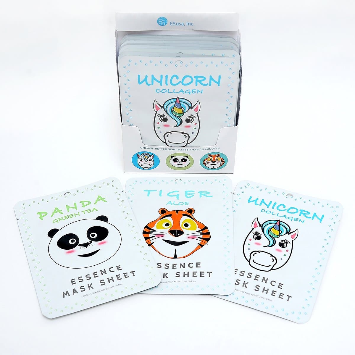 Animal Print Sheet Mask (Panda, Tiger, Unicorn) 12pcs