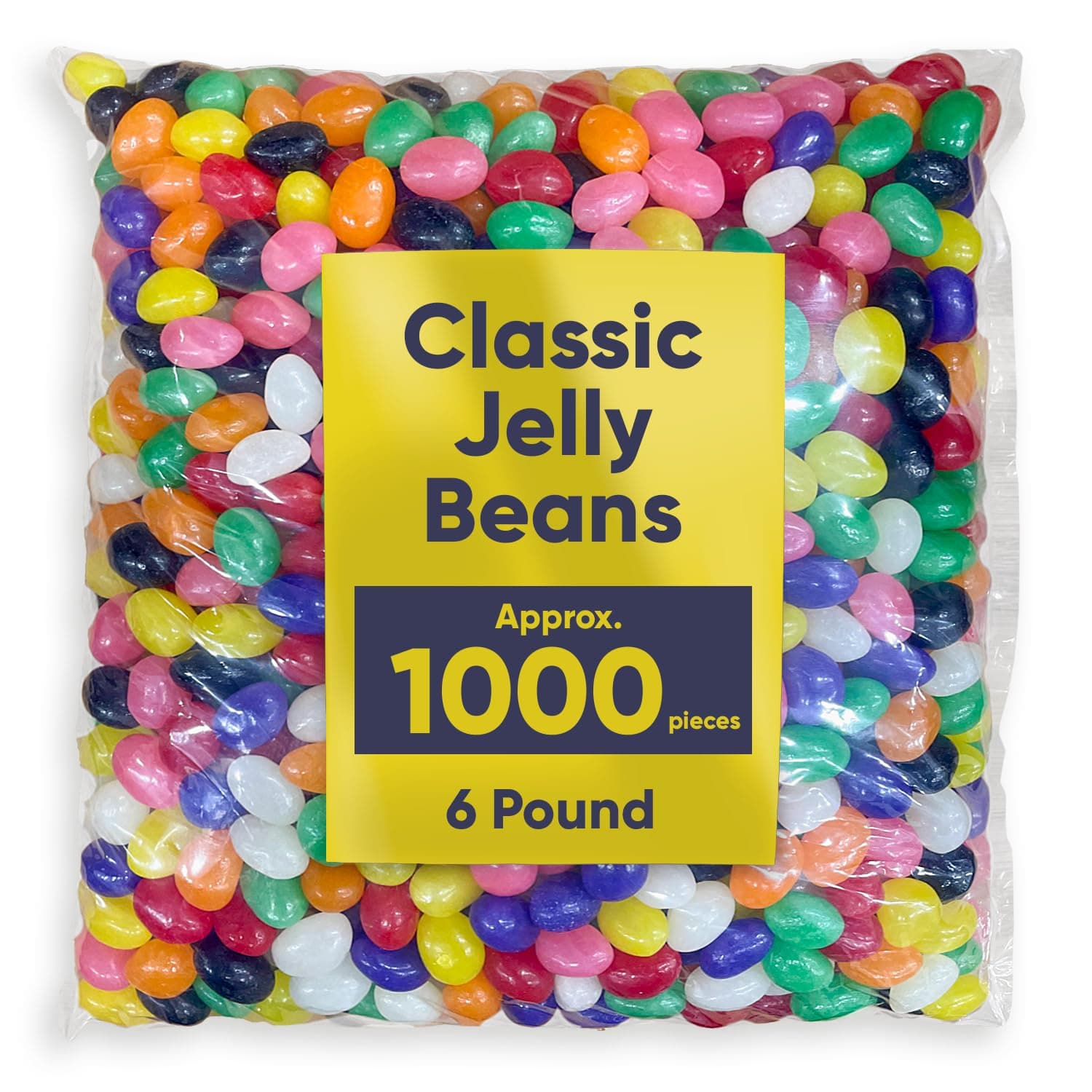 Classic Jelly Beans - 6 Pounds 1000 pieces Bulk Bag, Halloween Candy Bulk, Ideal Bulk Candy for Parties & Gifts, Soft Candy Flavored Jelly Beans for Birthdays & Holidays, Perfect Halloween Candy