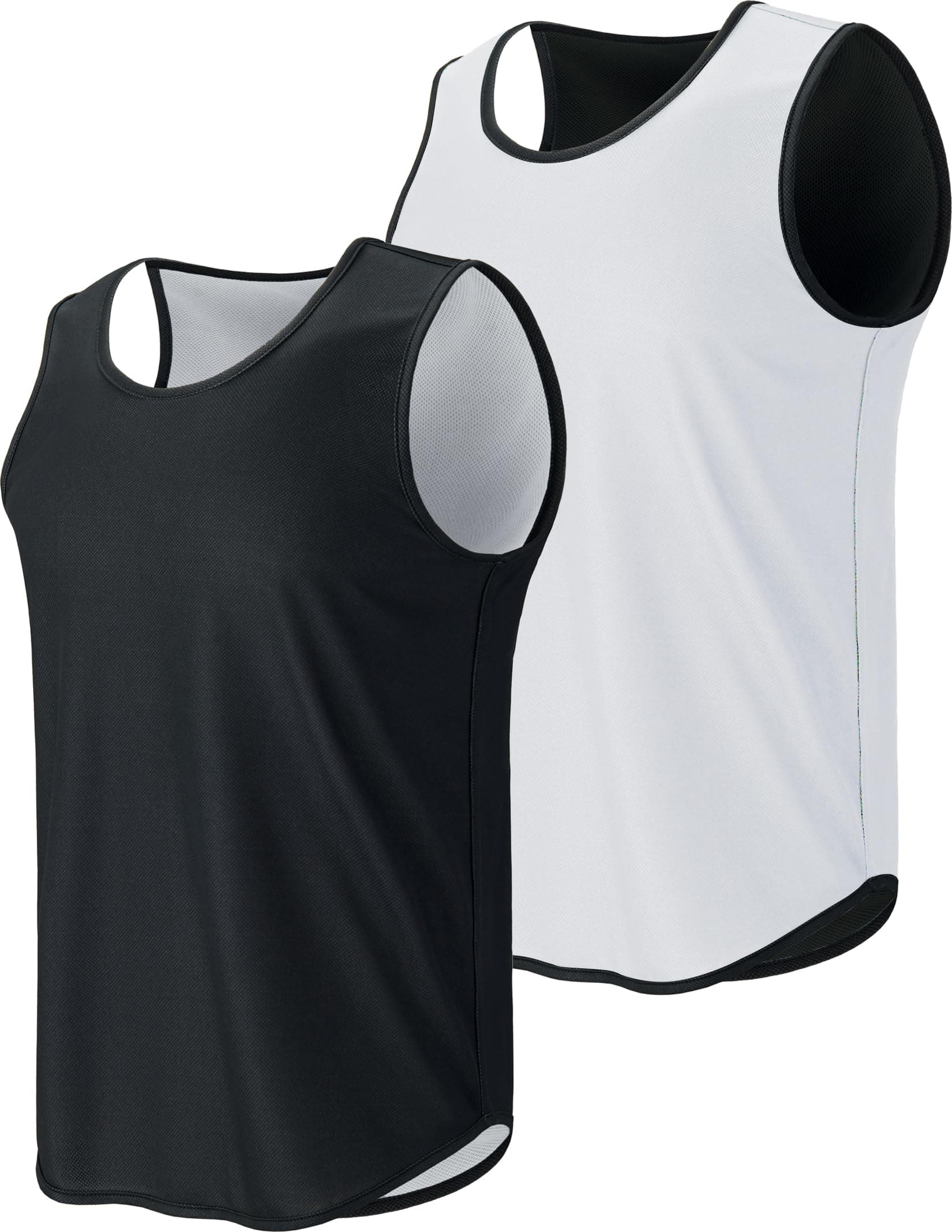 Men's Lightweight Reversible Rec Tanks, Mesh Basketball Jerseys Athletic Quick Dry Shirts Team Scrimmage Uniforms