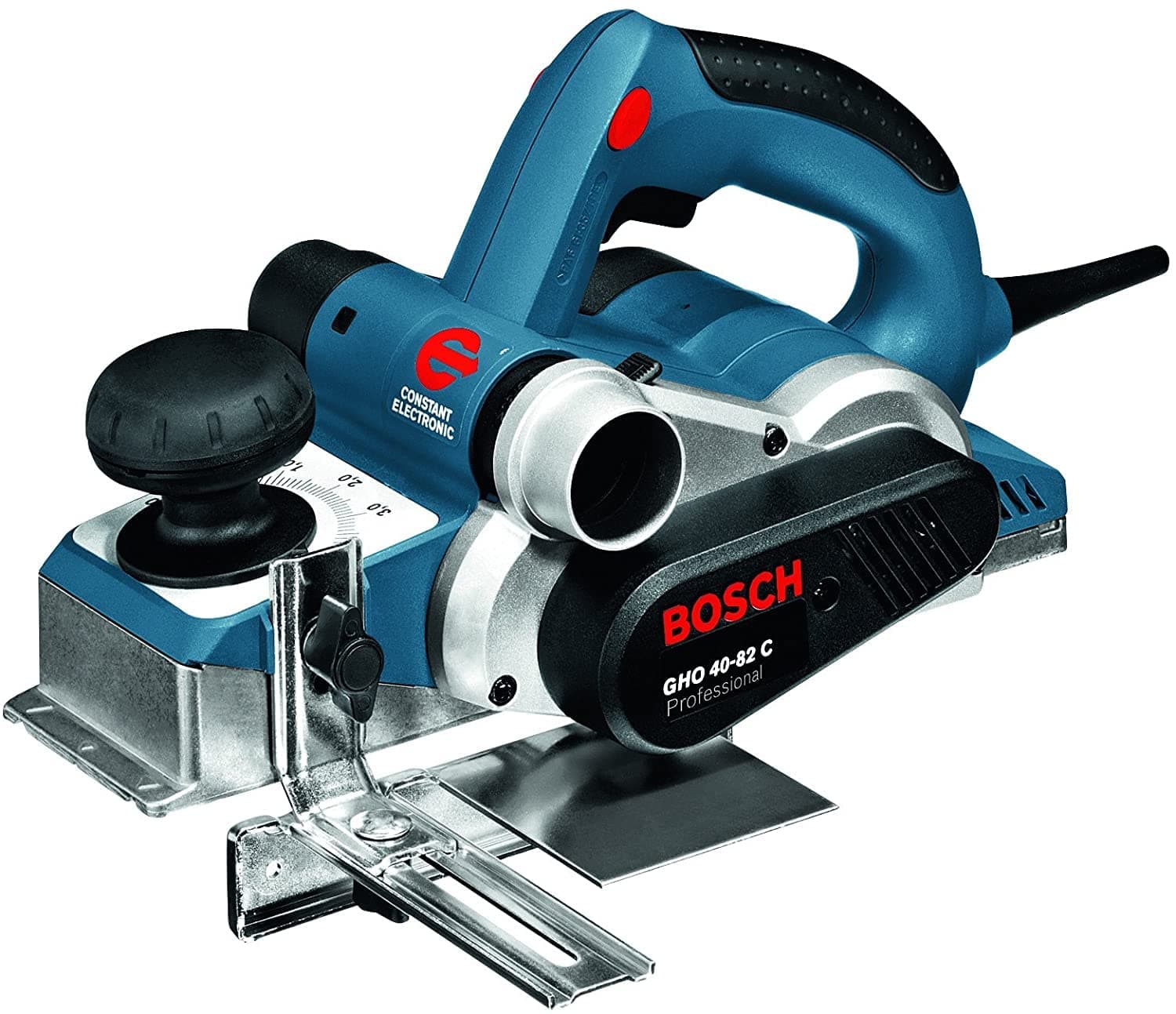 GHO 40-82 C planer (850 W, including rebating depth guide, parallel guide, dust bag, auxiliary blade, in carrying case)