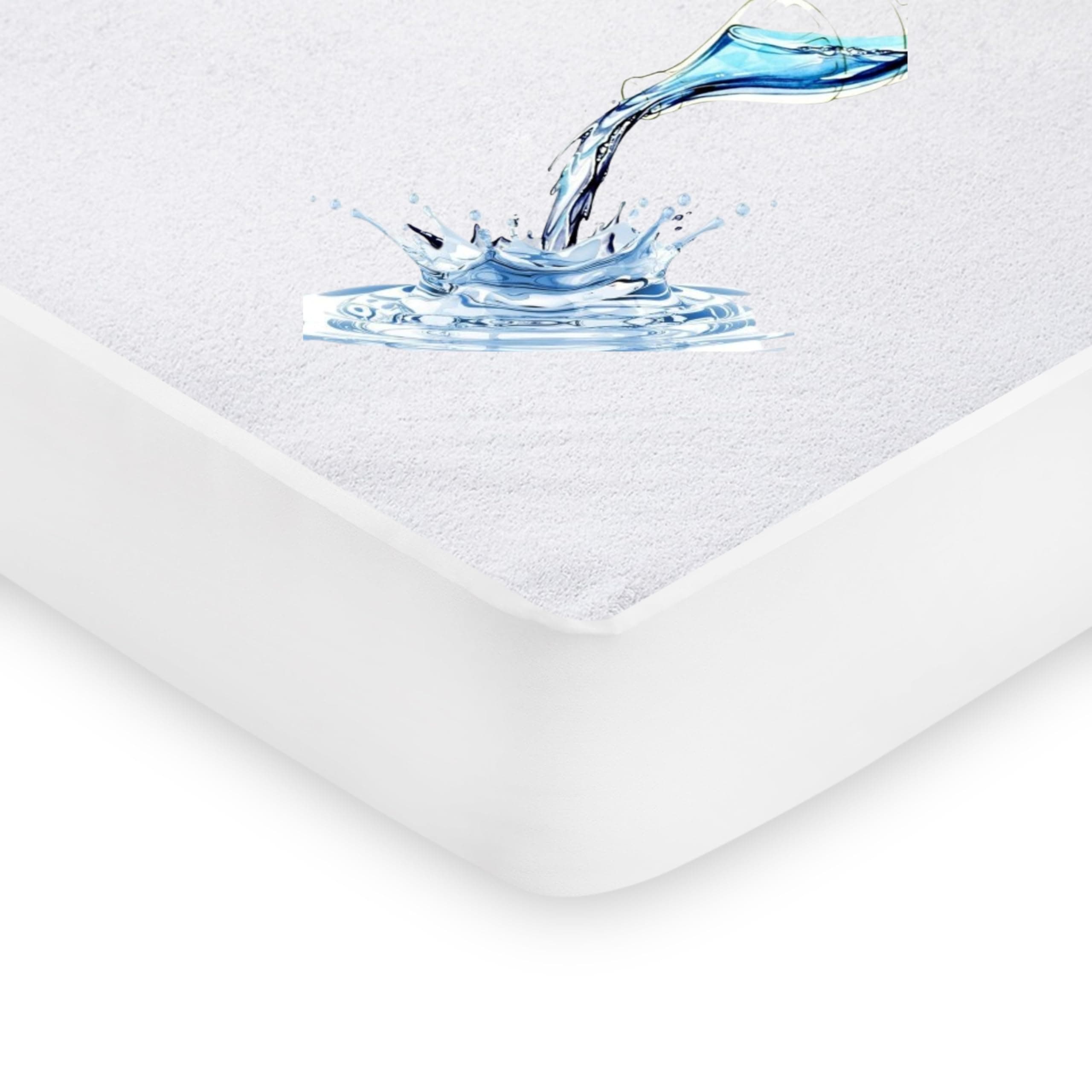 100% Waterproof Mattress Protector - Extra Deep 40 Cm Stretch Skirt – King (152x200) Cm Terry Towel Mattress Topper – Anti Allergy and Breathable Fitted Mattress Cover. (King(152x200+40) Cm)