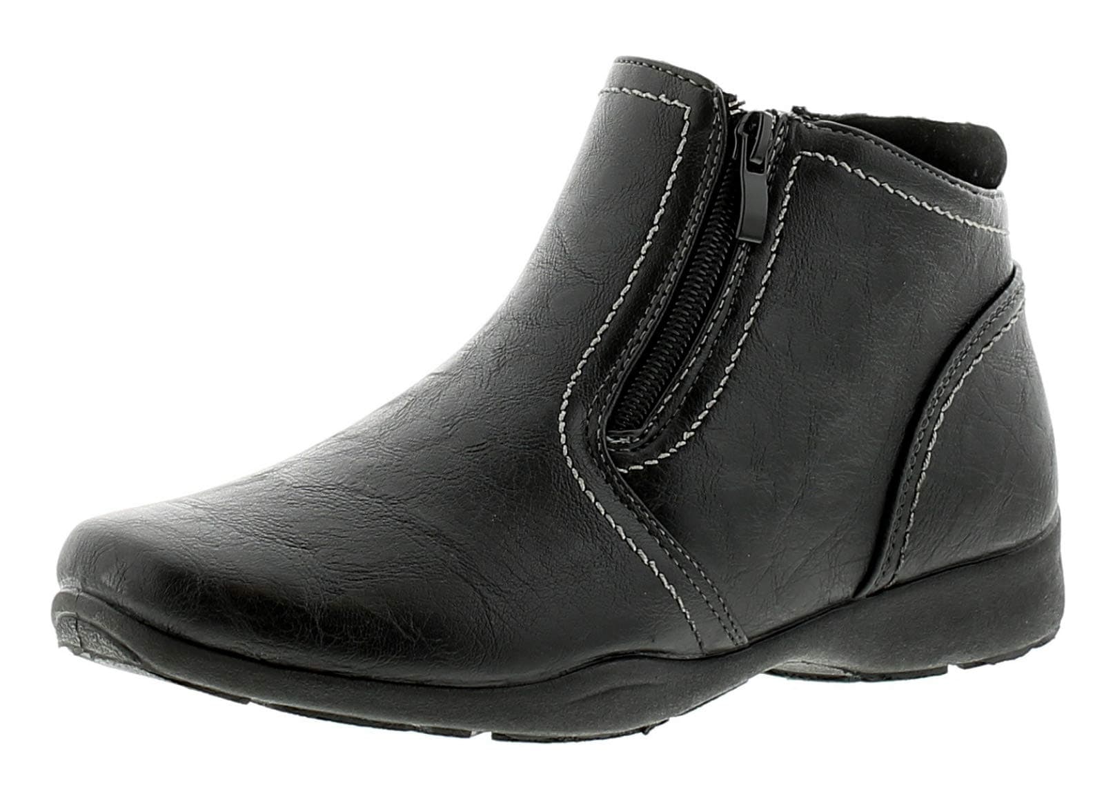 Ever So SoftAnni Ladies PU Ankle Boots - Womens Ankle Boots for Ladies Comfortable & Durable Ankle Boots Women with Zip Fastening Black 7 UK