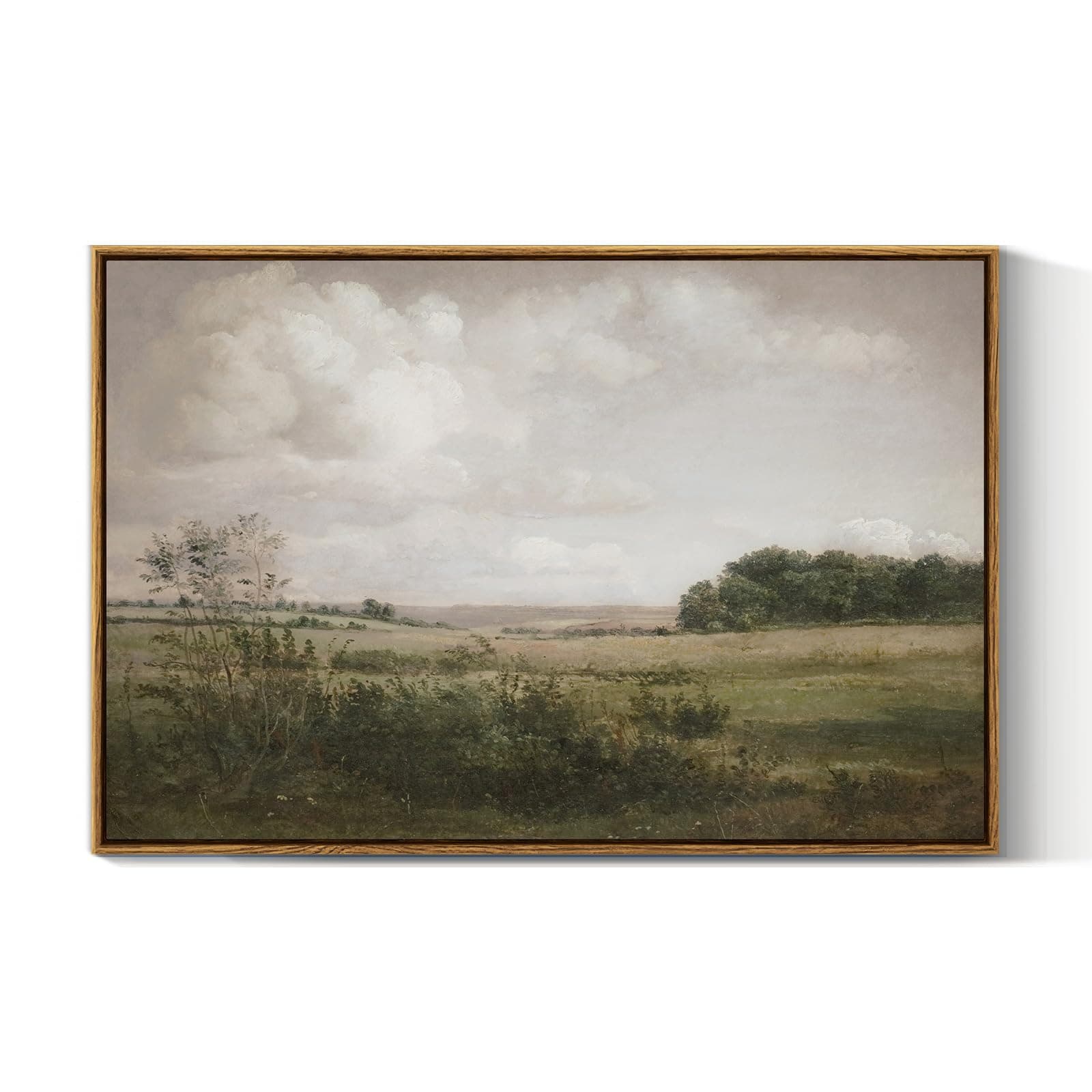 VIYYIEA Vintage Landscape Large Framed Wall Art, Nature Wilderness Scenery Paintings Decor Aesthetic, 20x30 Inch Canvas Print Artwork, Retro Farm Landscape Wall Pictures for Bedroom Living Room