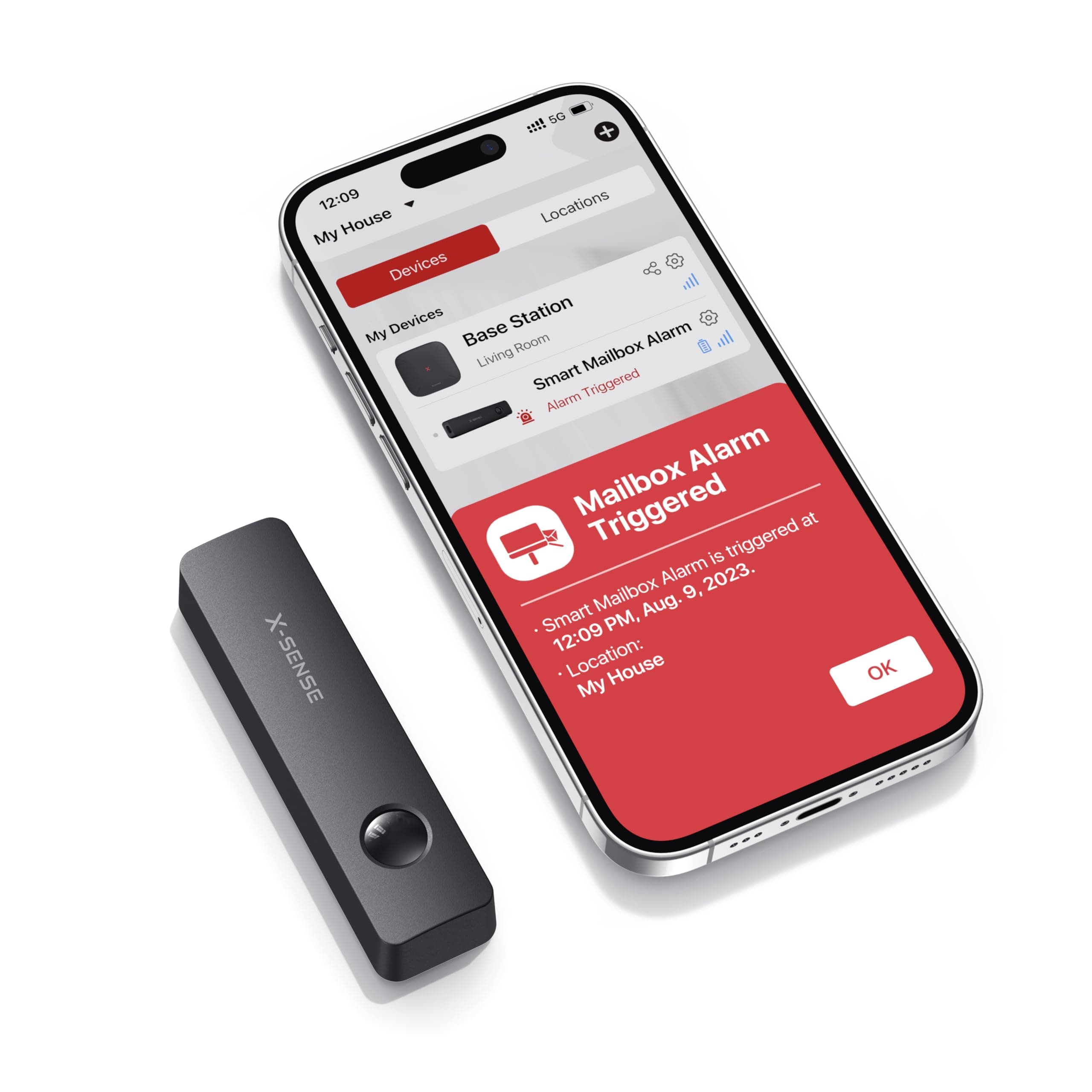 X-Sense Smart Mailbox Alarm, SBS50 Base Station Required, Long Range Wireless Mailbox Alert, Mailbox Sensor for Delivered Mail, SMA51