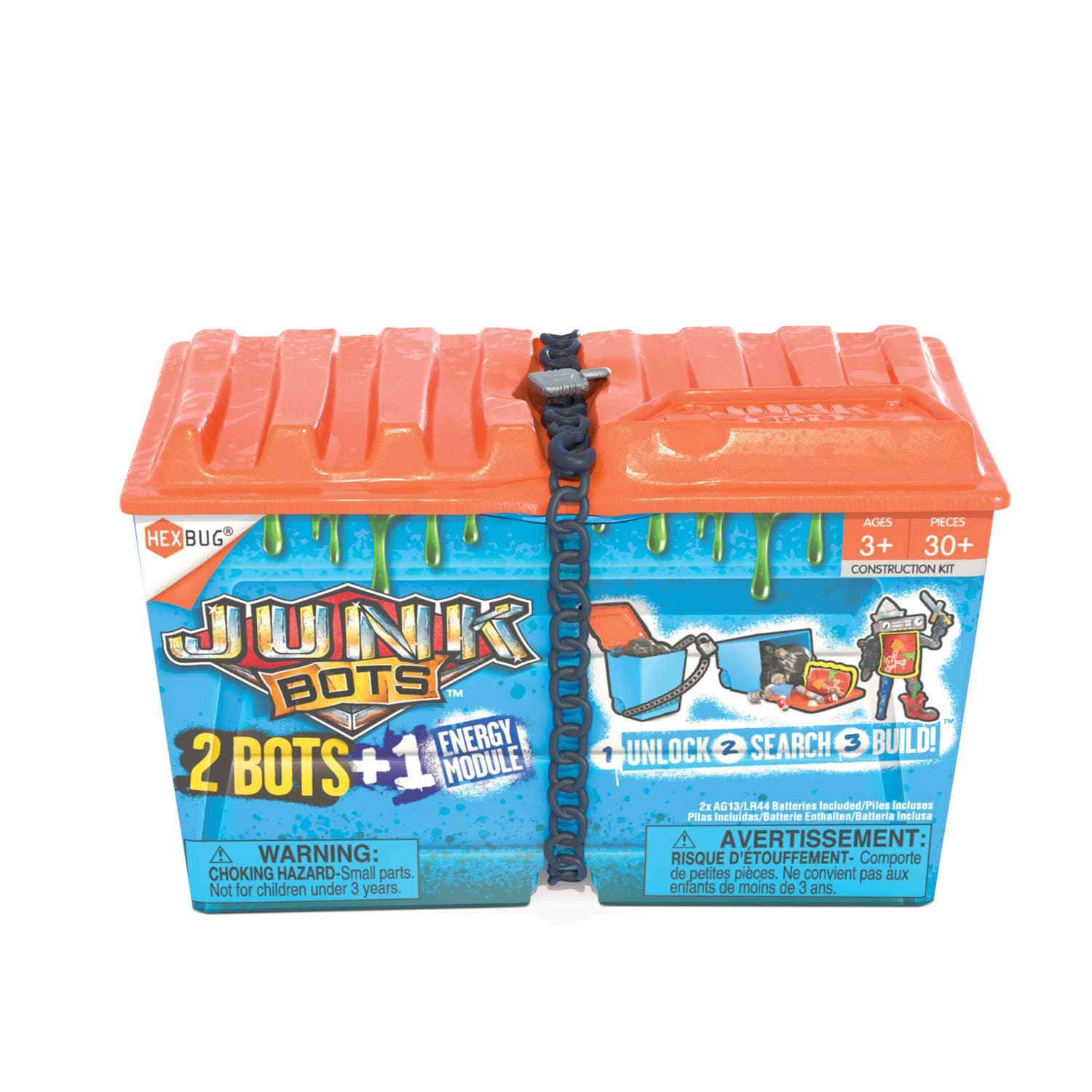 JUNKBOTS - Alley Dumpster Assortment Kit - Surprise Toys in Every Box LOL with Boys and Girls - Alien Powered Toys for Kids - 24+ Pieces of Action Construction Figures - for Ages 5 and Up