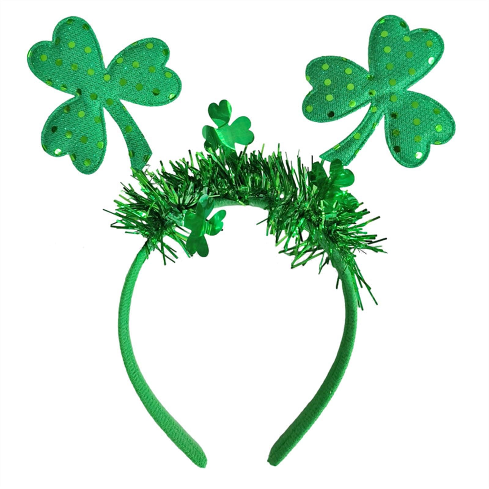 St. Patrick's Day Headbands Green Clover Hair Bands for Women Girls Kids