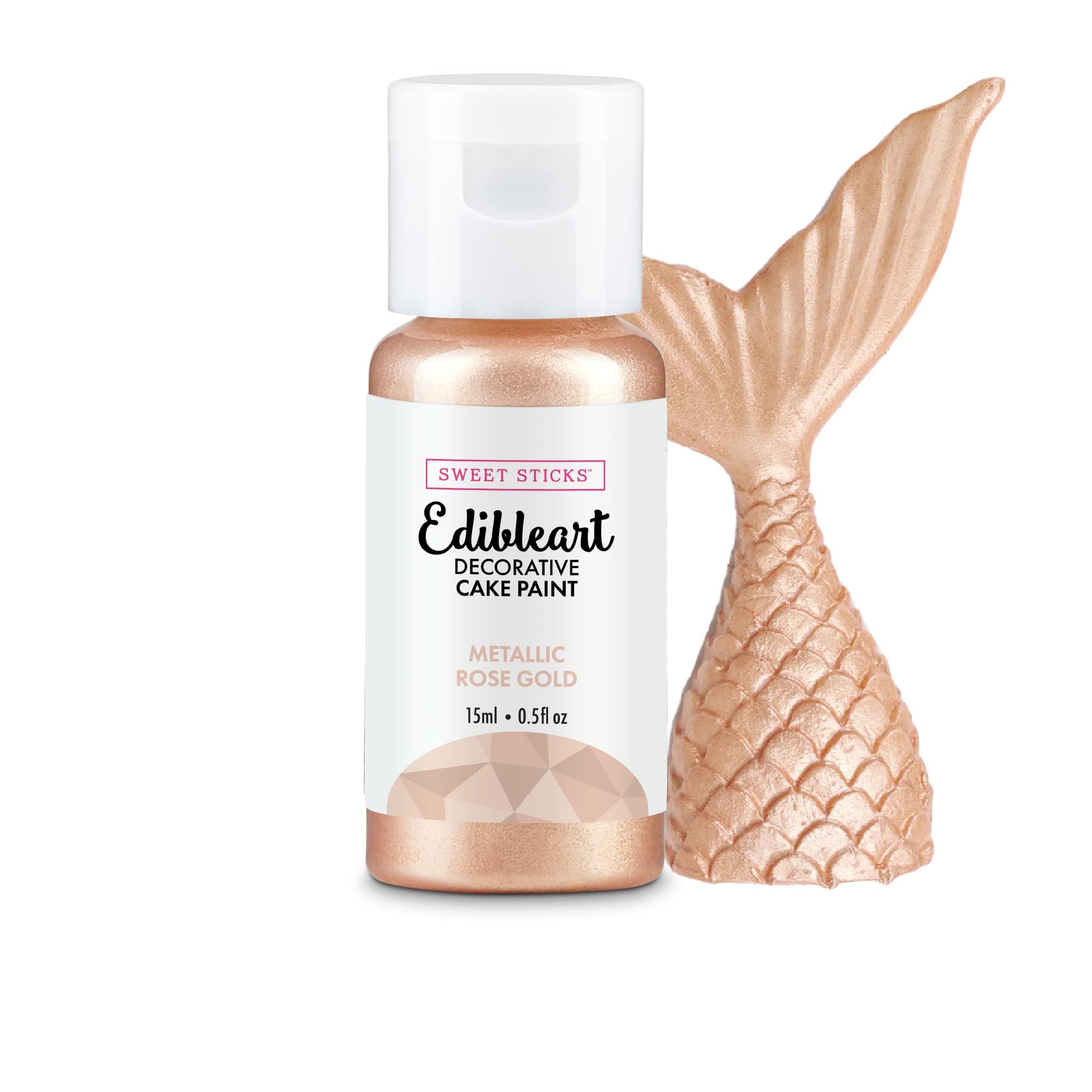 Sweet Sticks Metallic Edible Art Paint 15ml Rose Gold