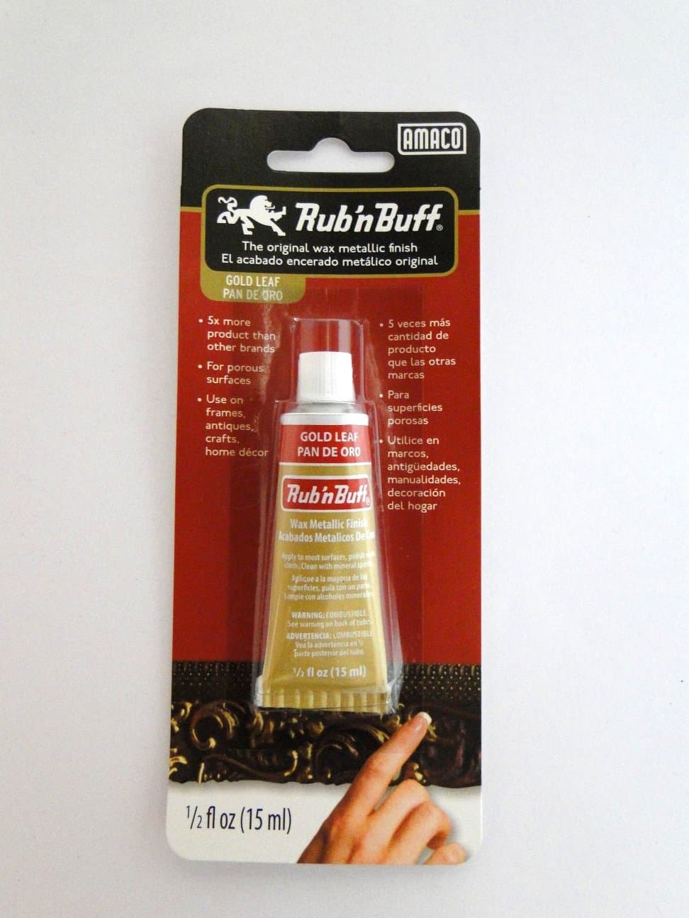 Gold Leaf Rub N Buff Original Metallic Gilding Wax Based Antiquing Decorating Crafts 15ml (Pack of 3)