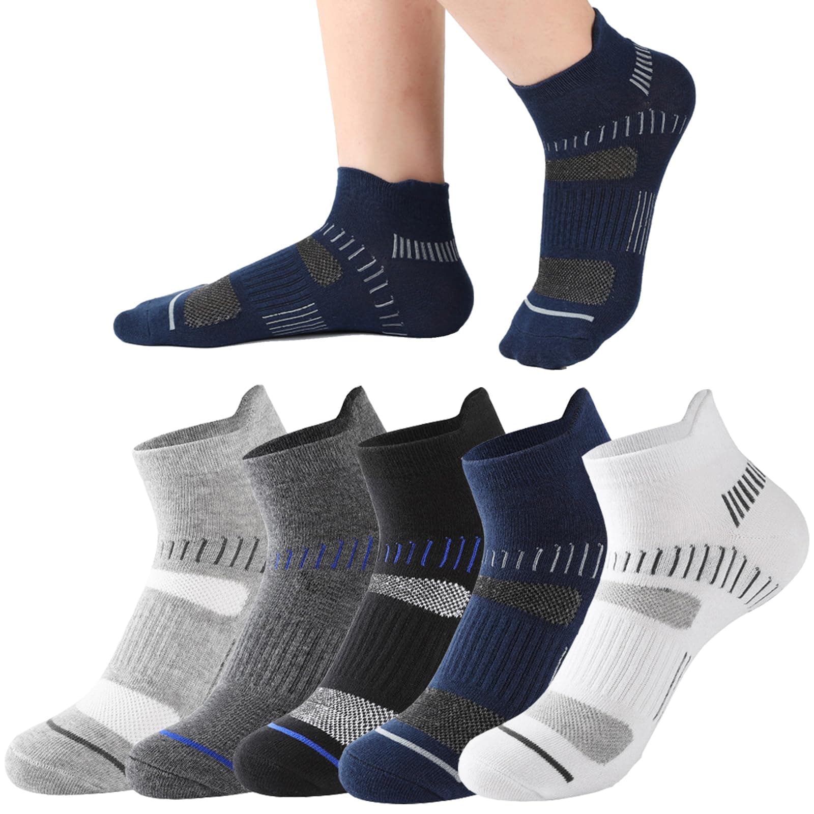 ™ Mens Athletic Socks (5-Pack) - Low Cut, Sweat-Wicking, Odour-Resistant, All-Season Comfort - Ideal for Active Lifestyles, Running & Everyday Wear - Ultimate Socks for Men Collection