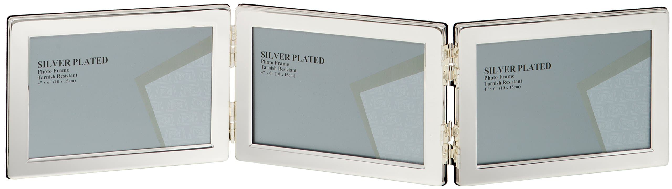 Maturi UNPF38-46 Silver Plated Landscape Triple Photo Frame, 4 x 6-Inch