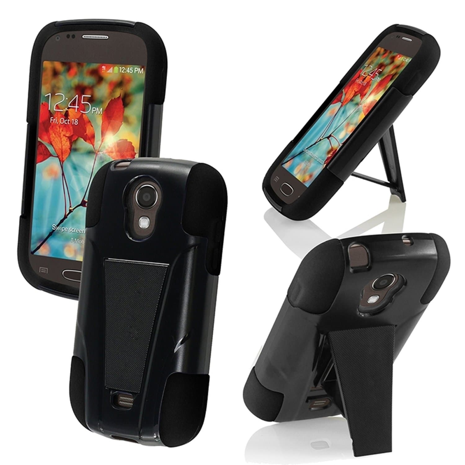 For Samsung Galaxy Light T399 Cover Case (T-Stand Hybrid Black / Black)