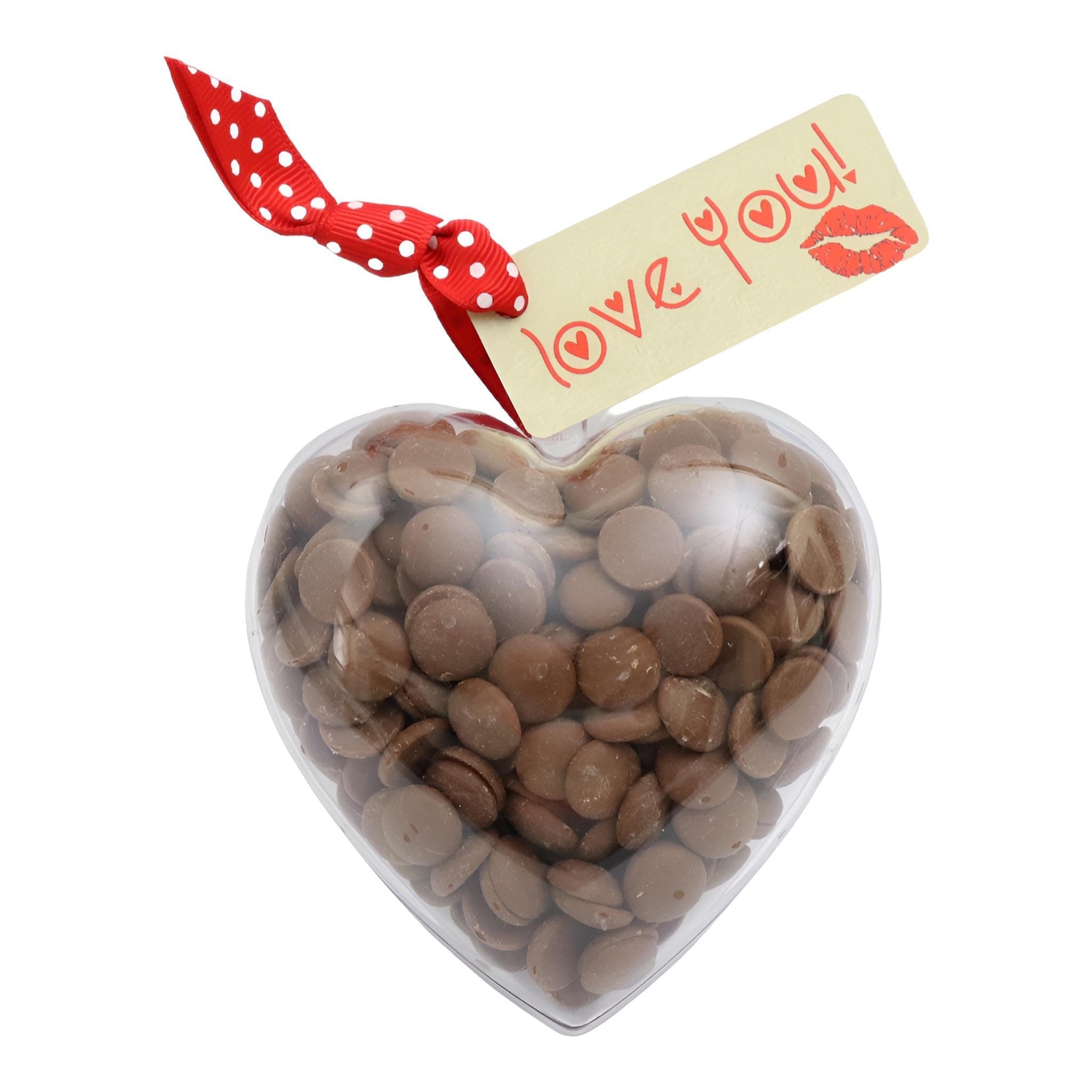 Valentines Chocolate Heart - Love You. Belgian Milk Chocolate Valentines Gift.