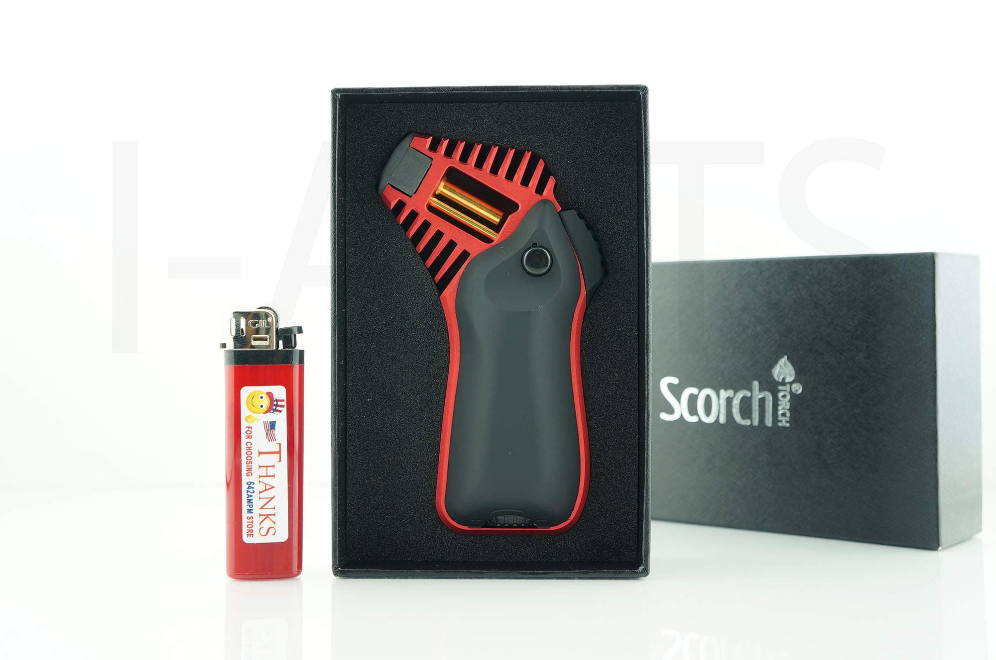 2 Items Scorch X-SERIES Refillable Adjustable Flame Jet Torch Lighter With Gift Box And The Patriot Lighter