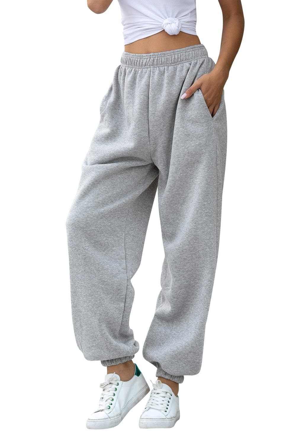 Willow DanceWomen's High Waisted Sweatpants Athletic Pants Baggy Joggers Lounge Workout Jogging with Pockets