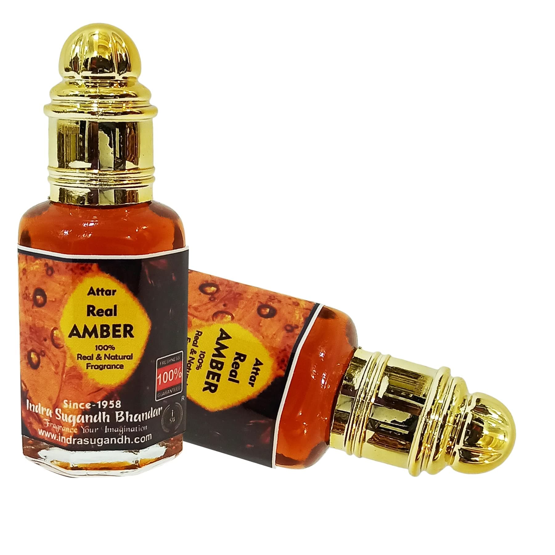 INDRA SUGANDH BHANDAR Attar For Unisex Pujan Real Amber Pure Labdanum Perfume Oil 24 Hrs Long Lasting Fragrance, 12ml Roll On Pack