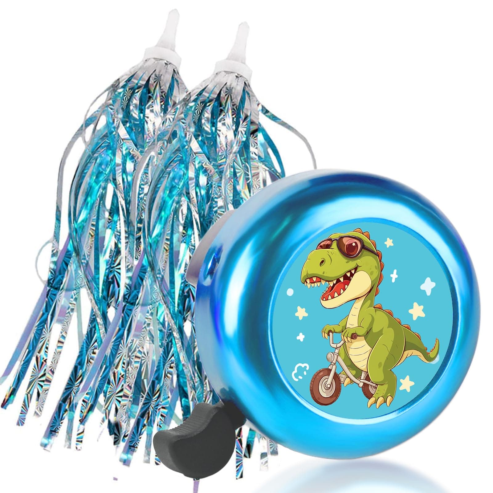 Kids Bike Bell with 2 Pcs Bike Streamers for Girls, Cute Children's Bicycle Accessories