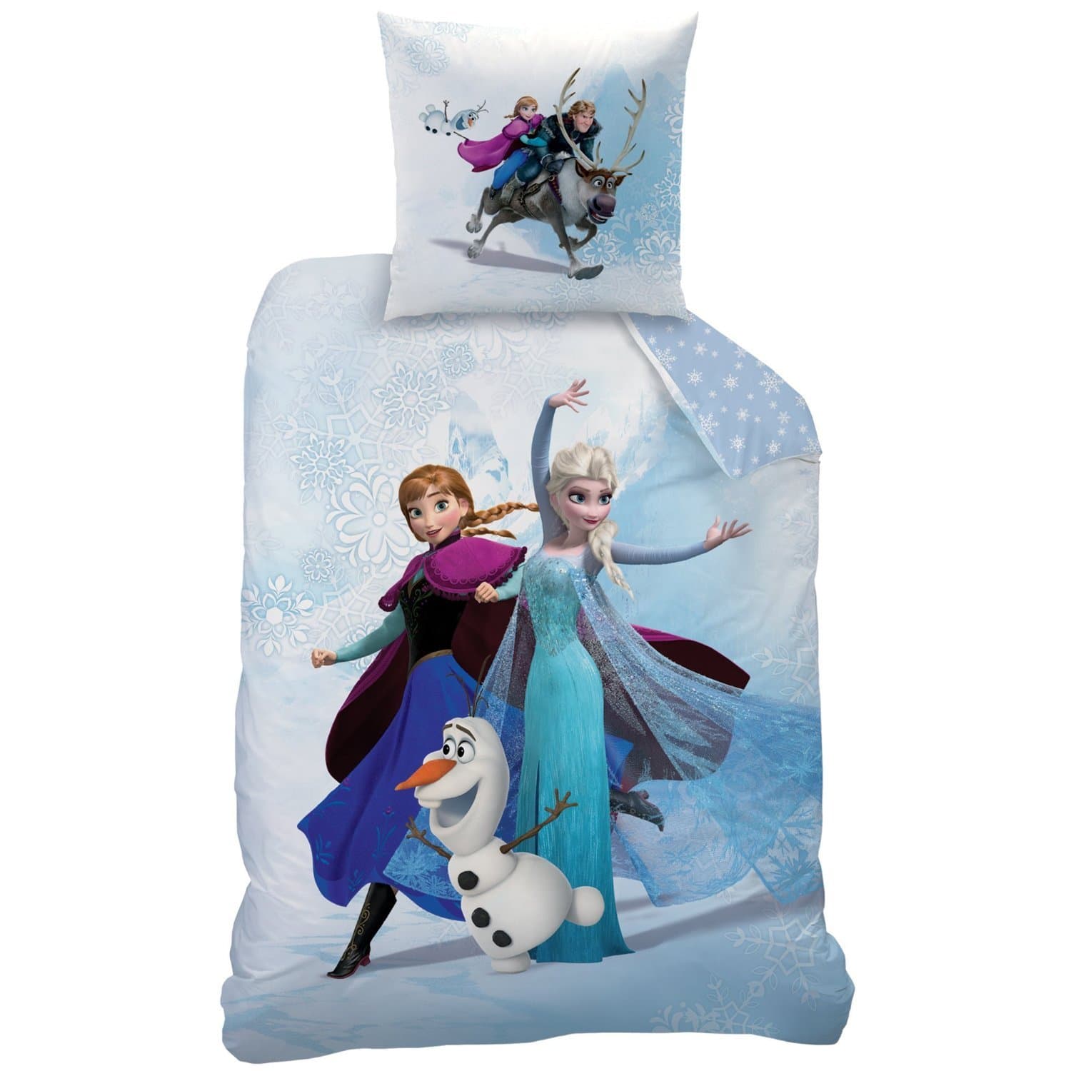 Frozen Bedding Set: Duvet Cover (140 x 200 cm) + Pillowcase (63 x 63 cm) – 100% Cotton – Frozen Print