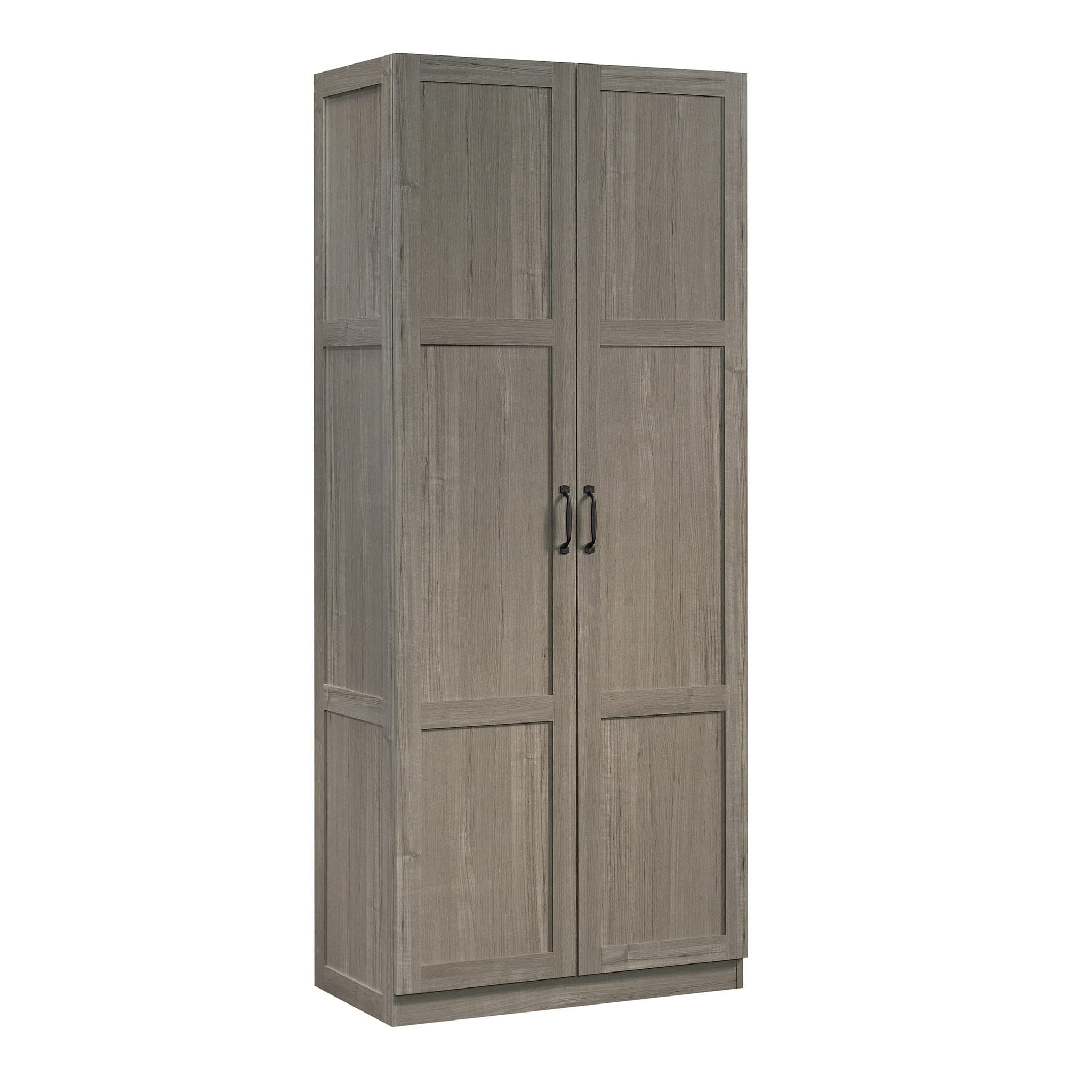 Sauder Select 71" Storage Cabinet, Pantry Cabinet Kitchen Storage with Adjustable Shelves, Bathroom Storage Cabinet, in Silver Sycamore