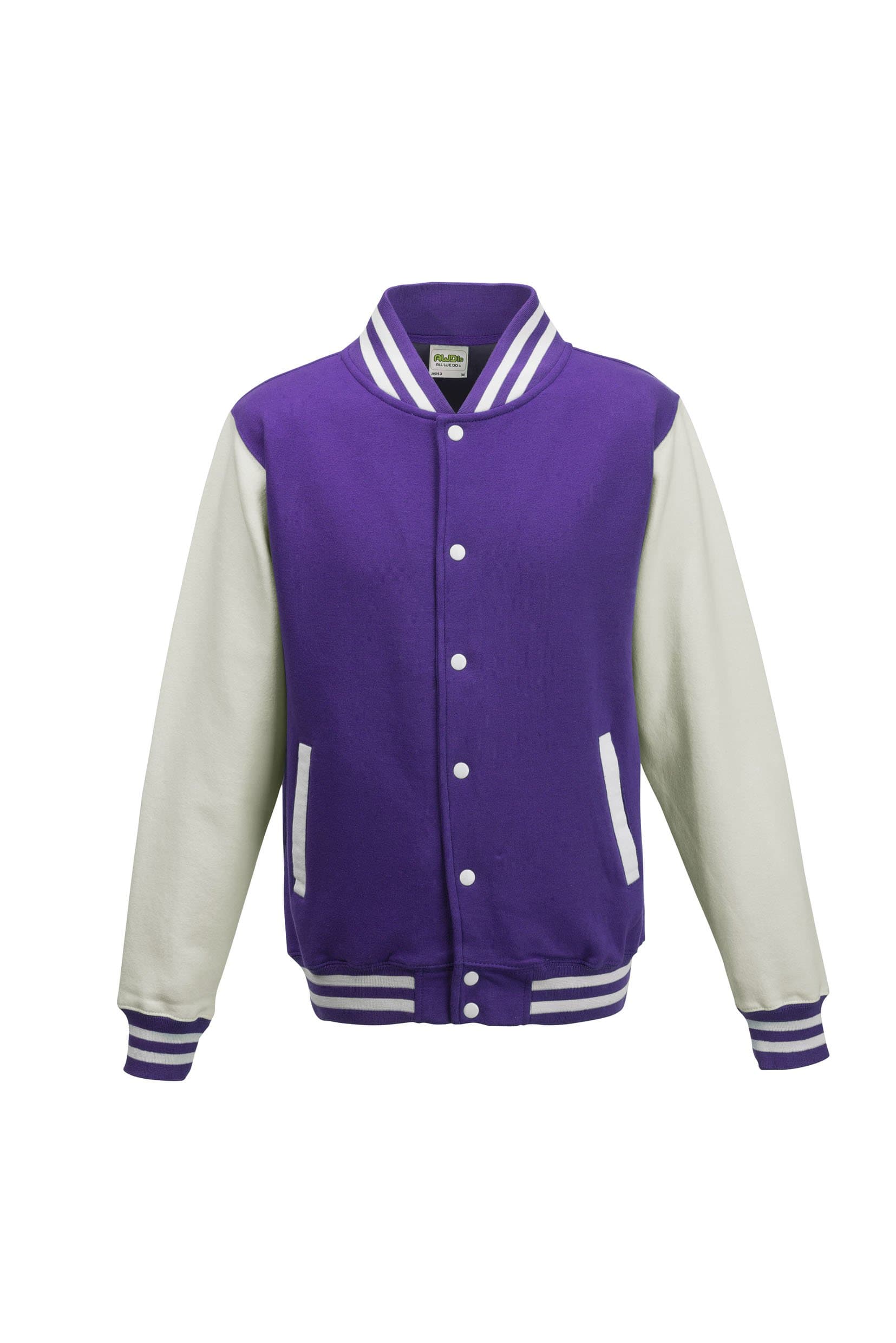 All We Do IsMens Varsity Jacket Purple/White M