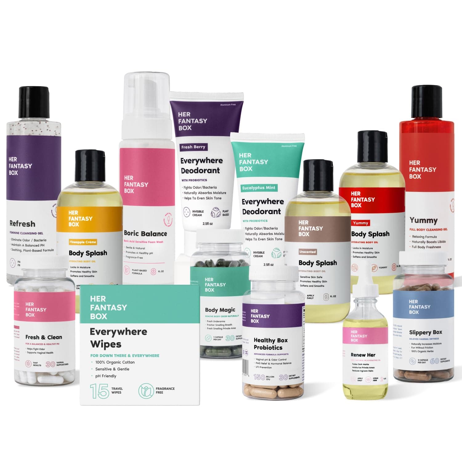 Her Fantasy Box | Everything Bundle - Premium Feminine Hygiene & Wellness Products | Skincare, and Health Essentials for Women