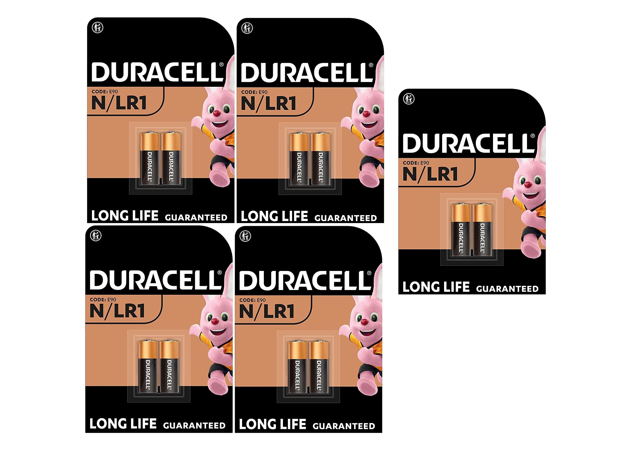 10 x Duracell N/LR1 E90 (5 Blister Packs of 2 Batteries) 10 Batteries