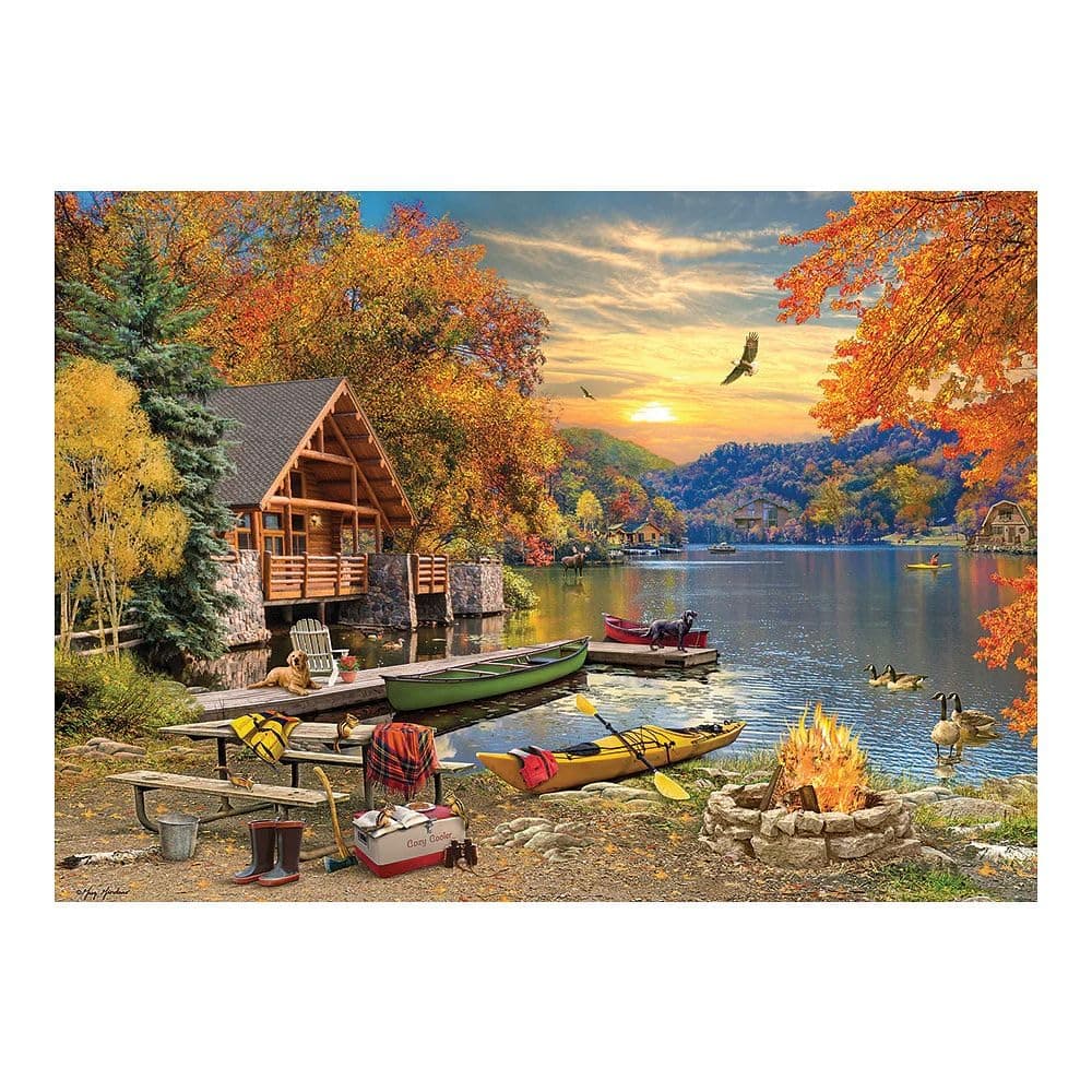 1000 Piece Puzzle - Lakeside Retreat - Sample Poster Included