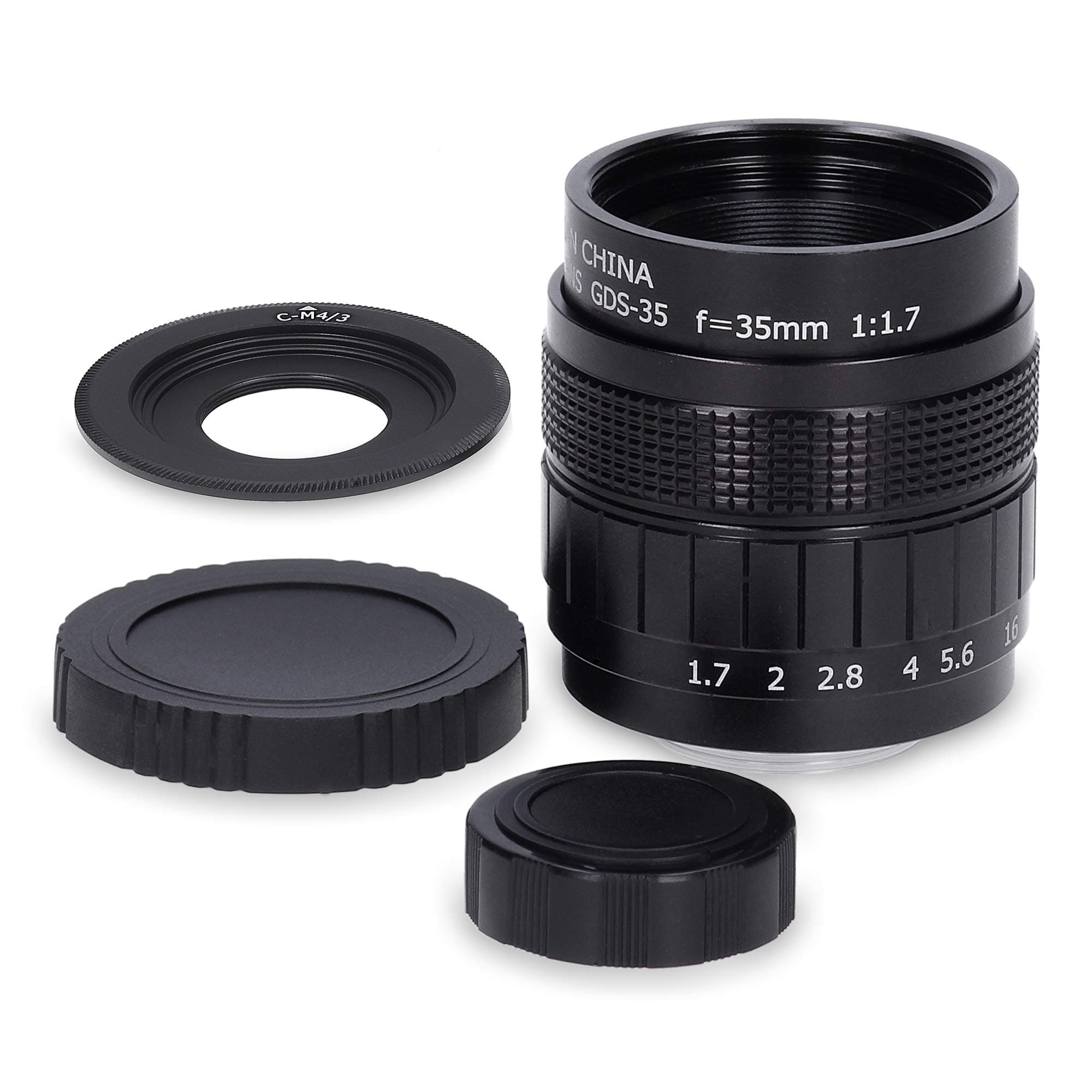 CCTV 1.7 35 mm Lens Lens + C to M4/3 Adapter (Suitable for Blackmagic Pocket
