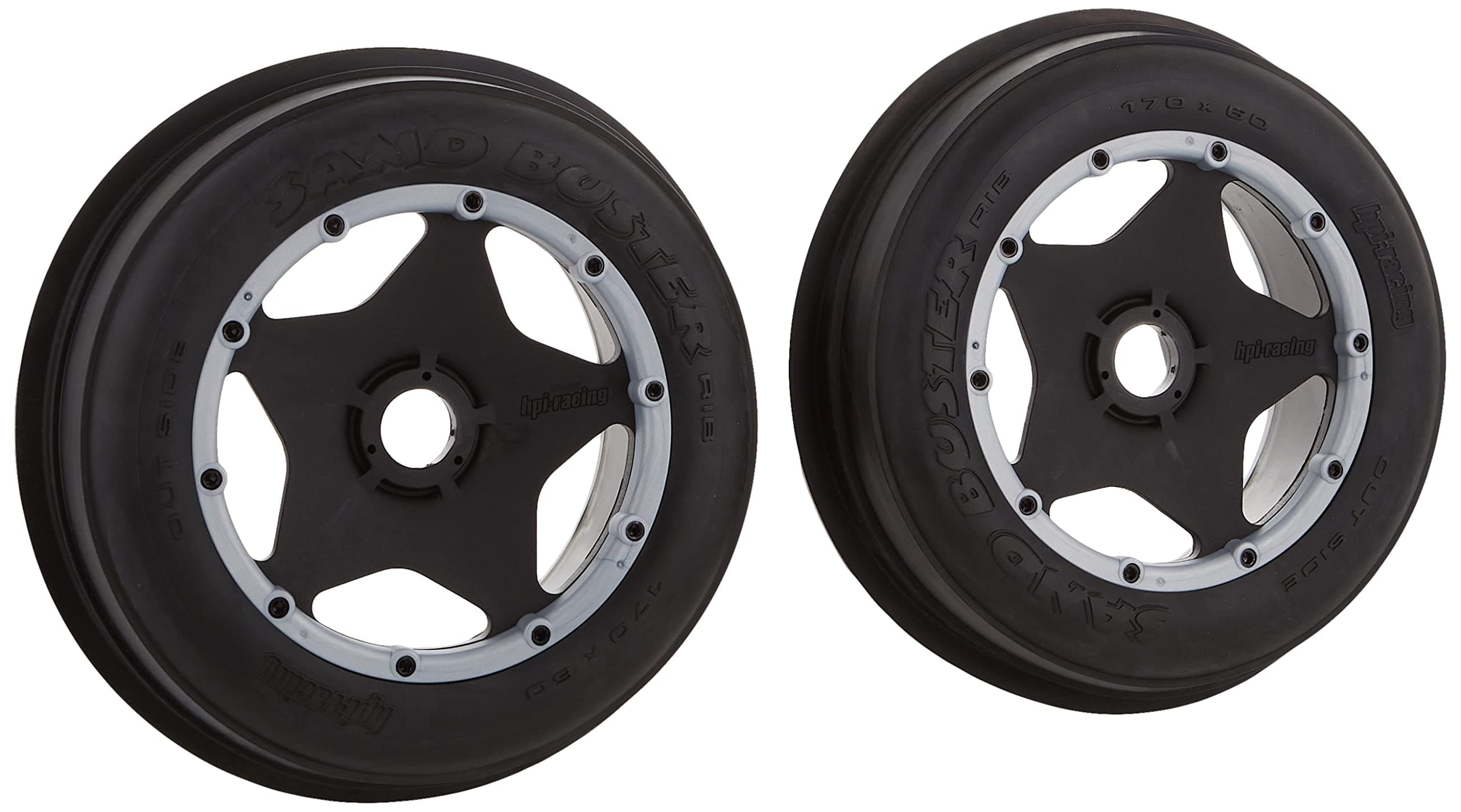 Hpi Rc Parts Racing Sand Buster Tires, Black, W 60 Mm, Hpic4740