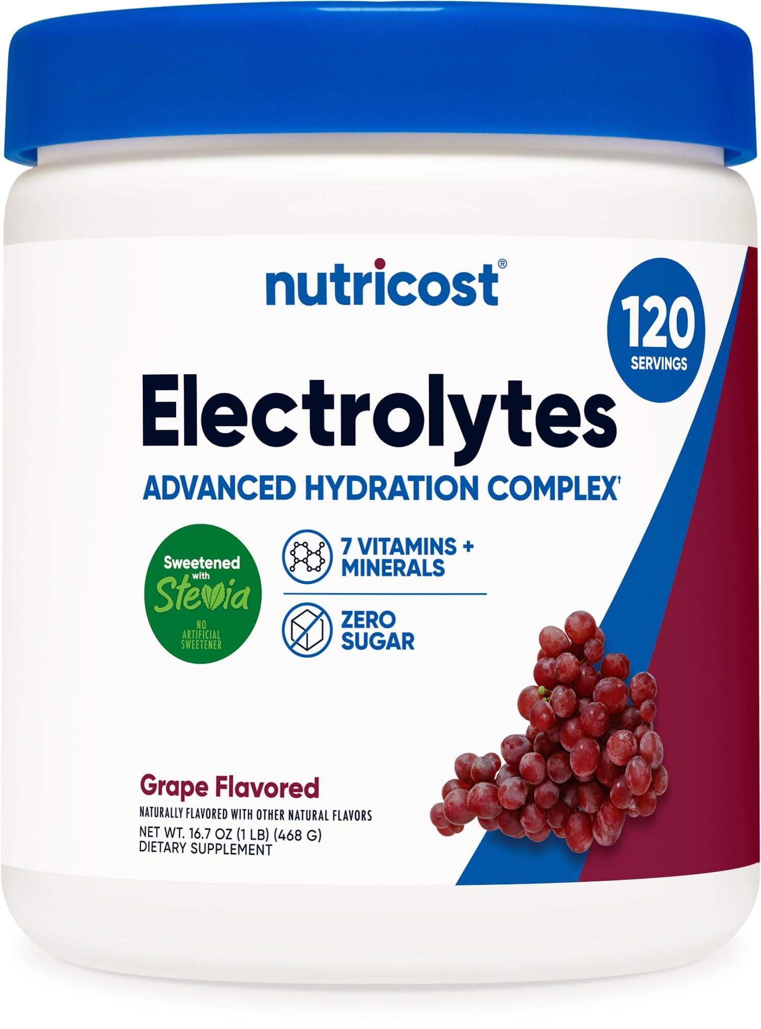 Electrolyte Complex Powder (120 Servings, Grape) - Hydration Supplement Drink Mix with Vitamins and Minerals