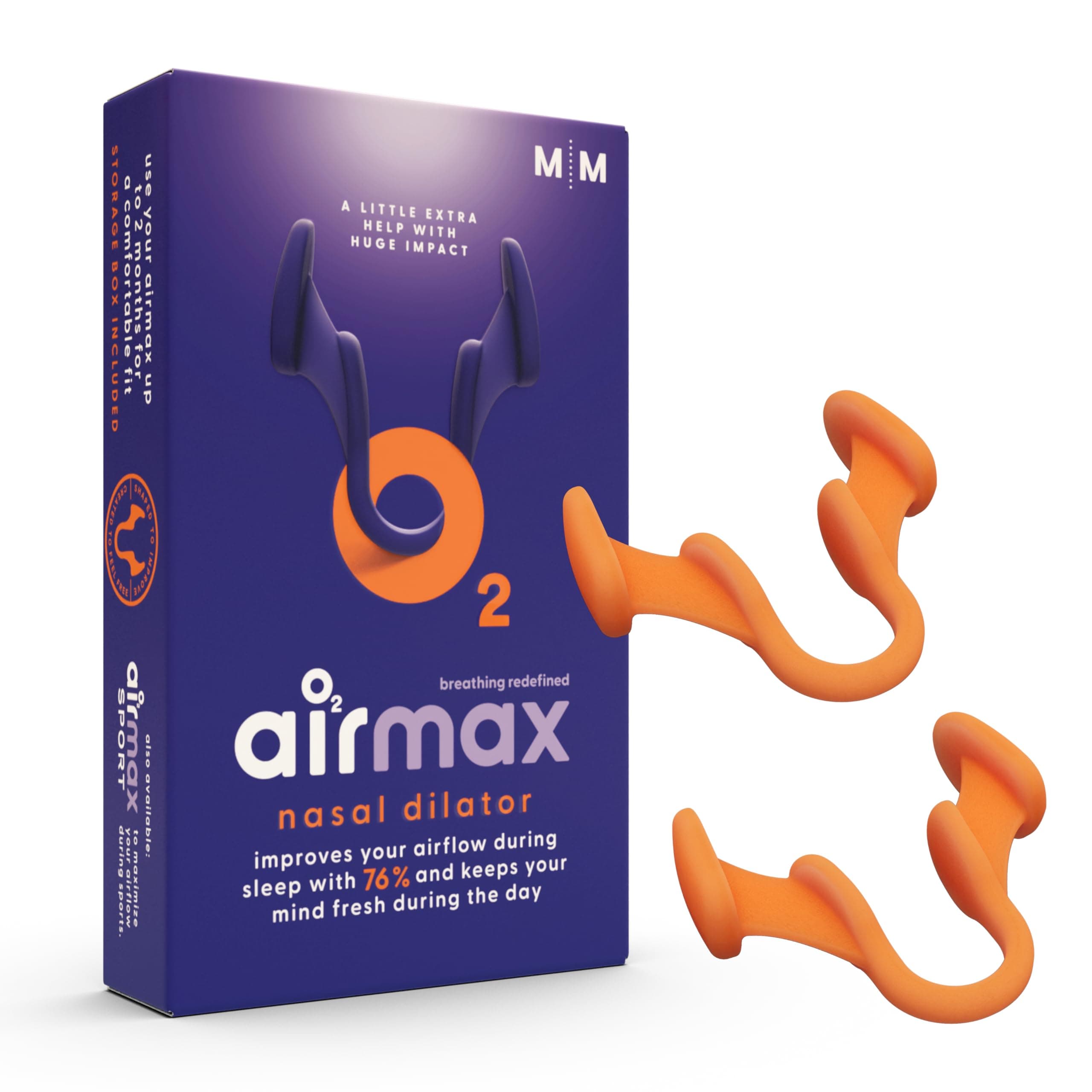 Nasal Dilator | Anti Snore Devices for Men and Women | 2 Pack Medium | 76% More air for Better Breathing, Sleep aid & snoring Relief | Reusable