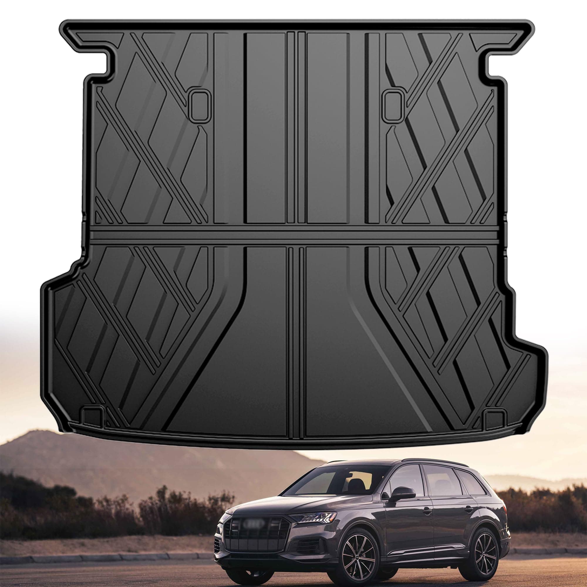 Original 2017-2025 2026 Q7/SQ7 Cargo Liner for Audi Q7 All Models - Custom Fit All Weather Protection Trunk Mat - 3D Shaped Laser Measured Cargo Mat for Audi Q7 2017-2026