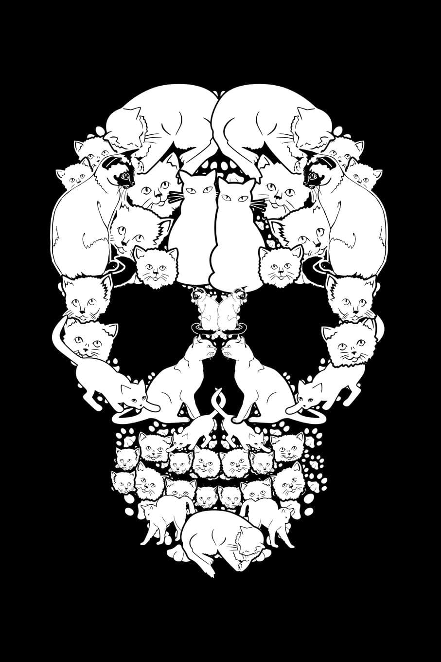 Journal: Skull Cat Love Skulls Cats Kitty Lover Halloween Black Lined Notebook Writing Diary - 120 Pages 6 x 9 Paperback – Notebook, 14 August 2019